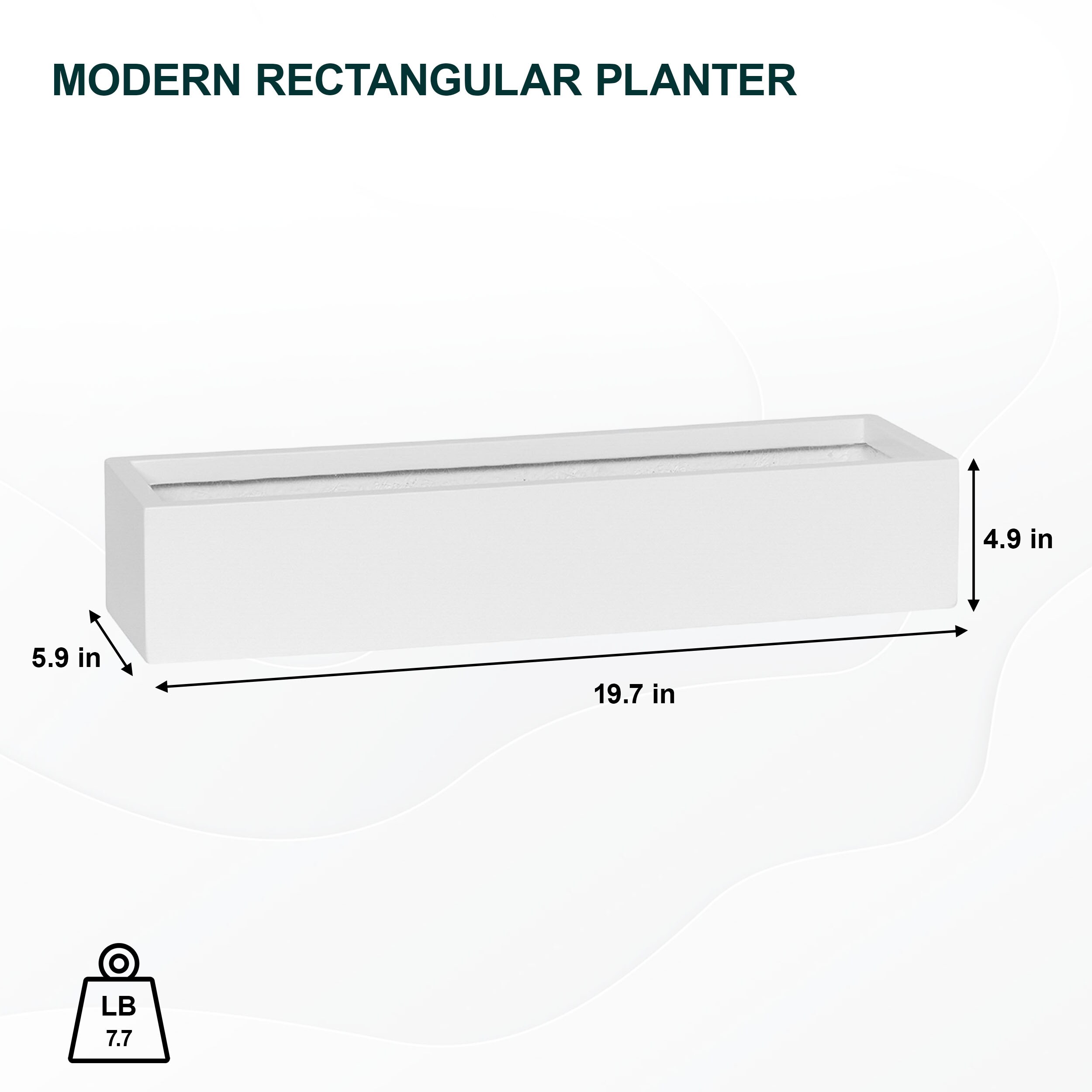 Pottery Pots E1335-S1-MW Planter-Window-Box - View #2