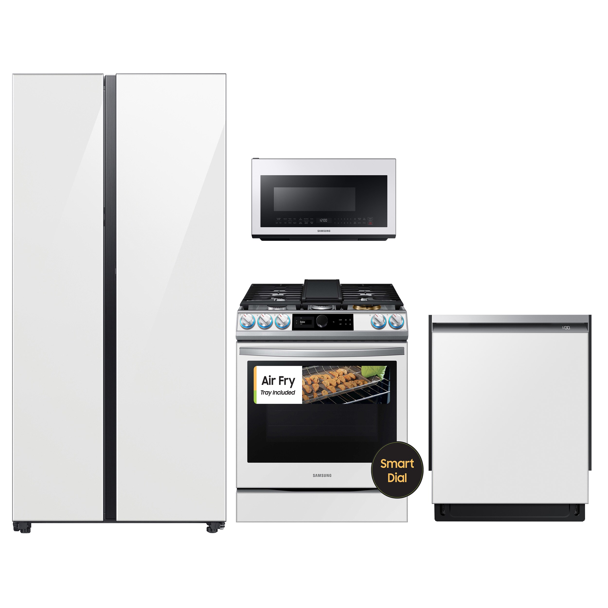 Shop Samsung Bespoke Smart Side by Side Refrigerator With Gas Range In 