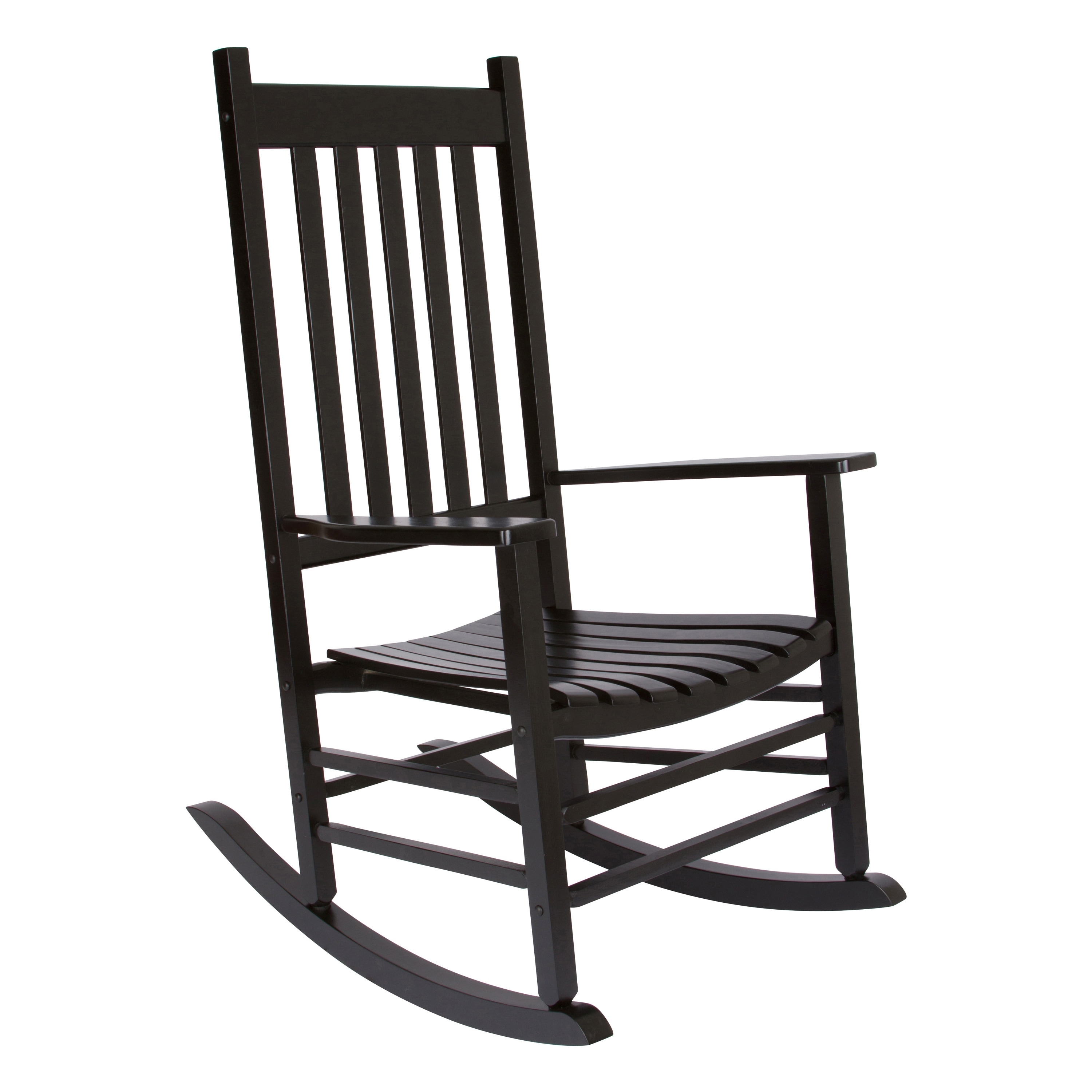 Shine Company Black Wood Frame Rocking Chair with Slat Seat 4332BK at ...