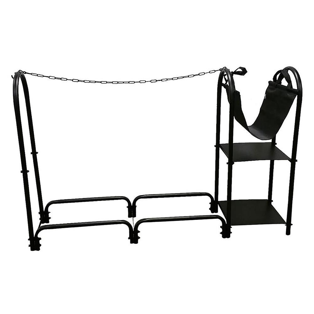 Style Selections FHQS80037 39-in x 60-in x 13.5-in Steel Half Face Cord Firewood Rack
