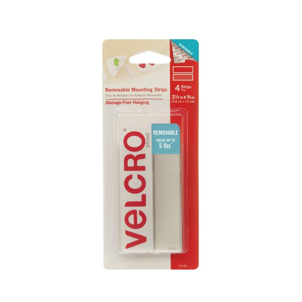 VELCRO brand Hook & Loop Strip for Plastic-3-1/2 GRAY ADHESIVE FASTENER
