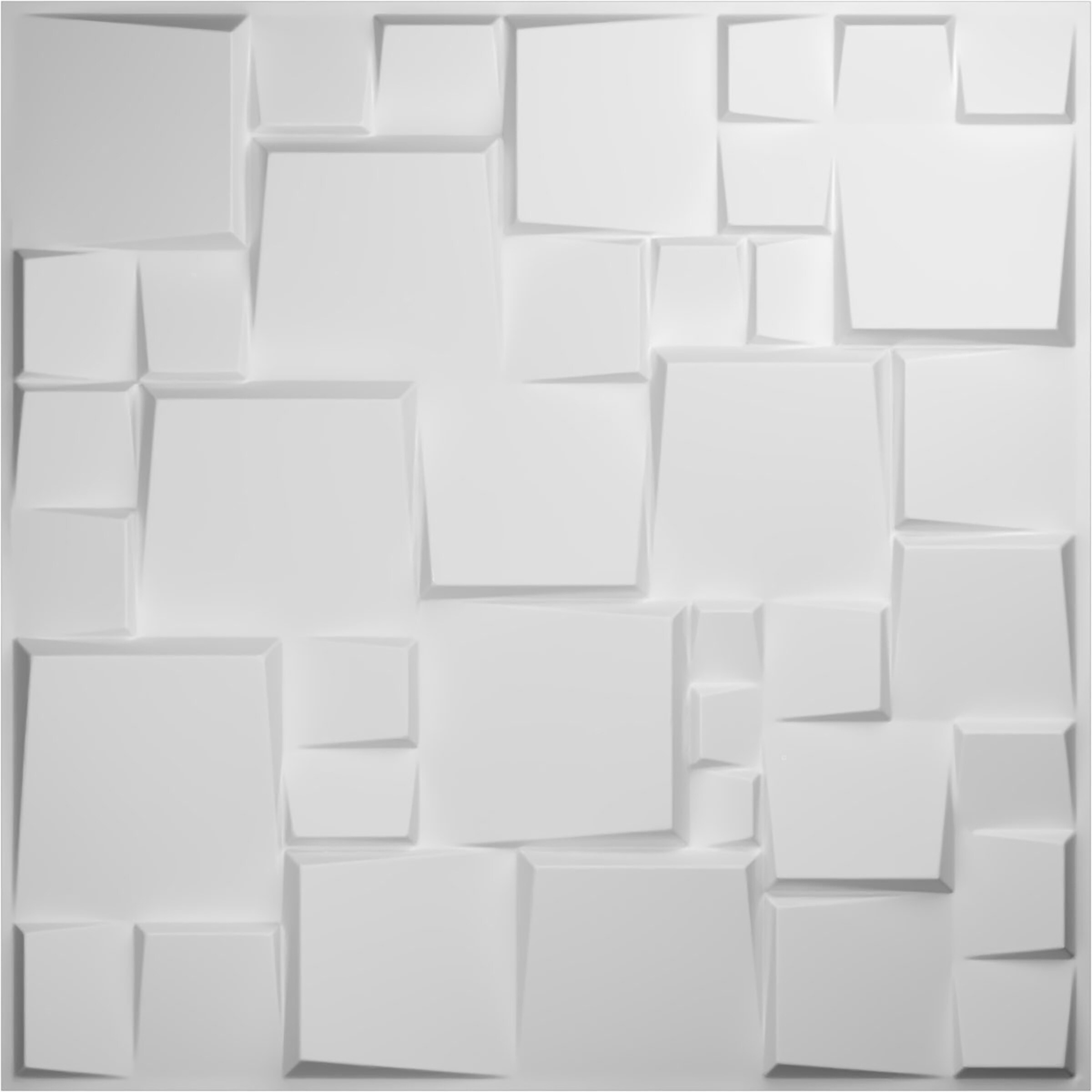 Ekena Millwork WP20X20MSWH-CASE-12 19-5/8-in x 19-5/8-in Embossed Paintable/Stainable White PVC Wall Panel ( 12 -Pack, Covers 32.1-sq ft )
