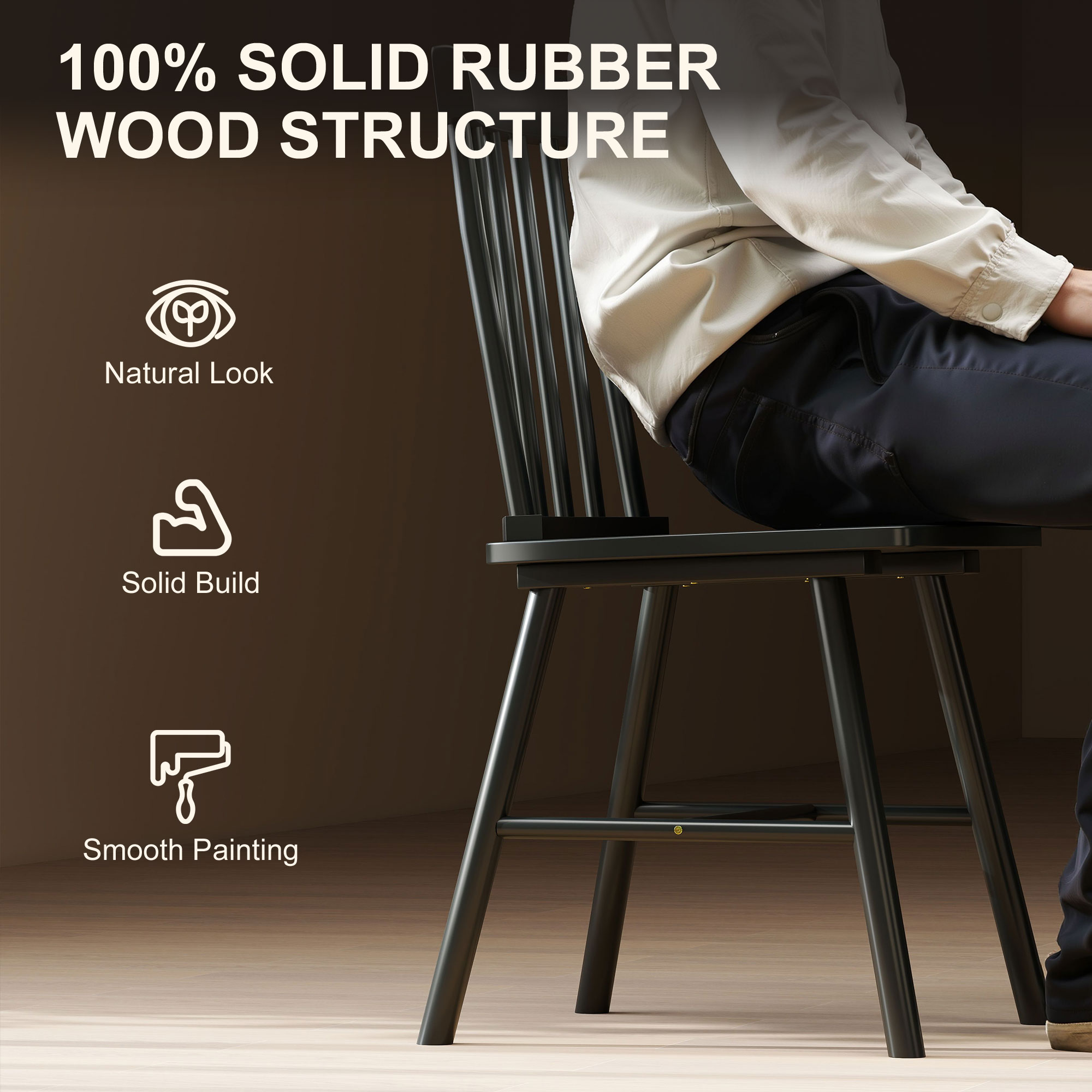 HomCom 83A-328V00BK Dining-Chairs - View #6