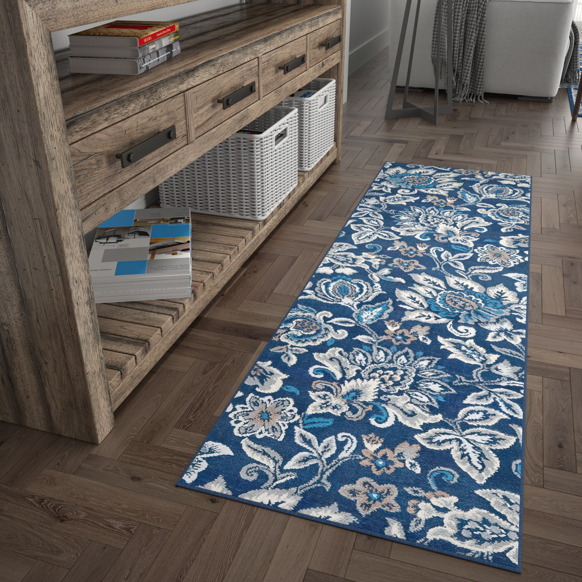 Tayse MDN4207 2X10 Madison 2 x 10 (ft) Loomed Polypropylene Dark Blue Rectangular Indoor Runner rug