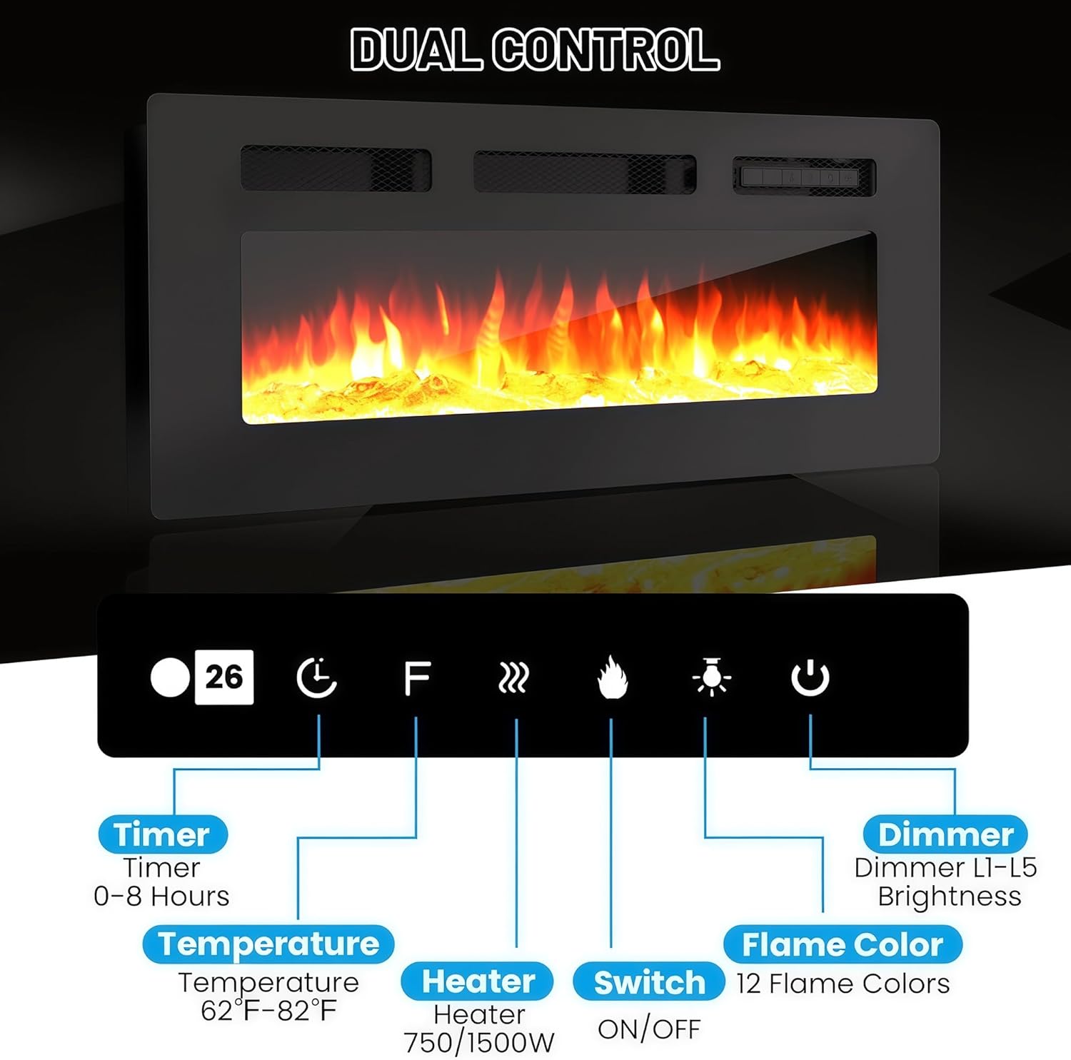 Qeetex 629833070914 Electric-Fireplaces - View #4