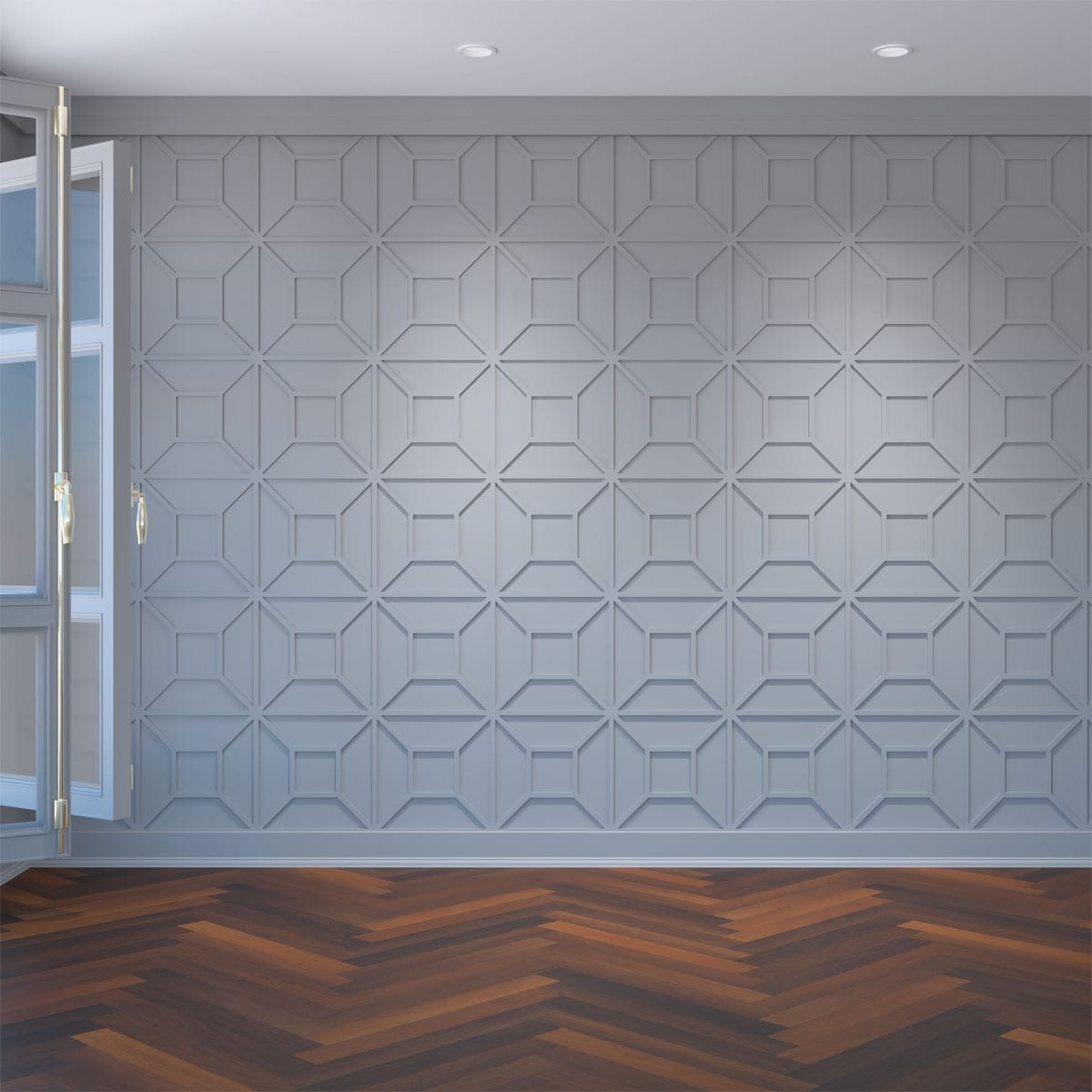 Ekena Millwork WALP16X16MAR 15-3/8-in x 15-3/8-in Smooth Paintable/Stainable White PVC Fretwork Wall Panel ( 1.64 )