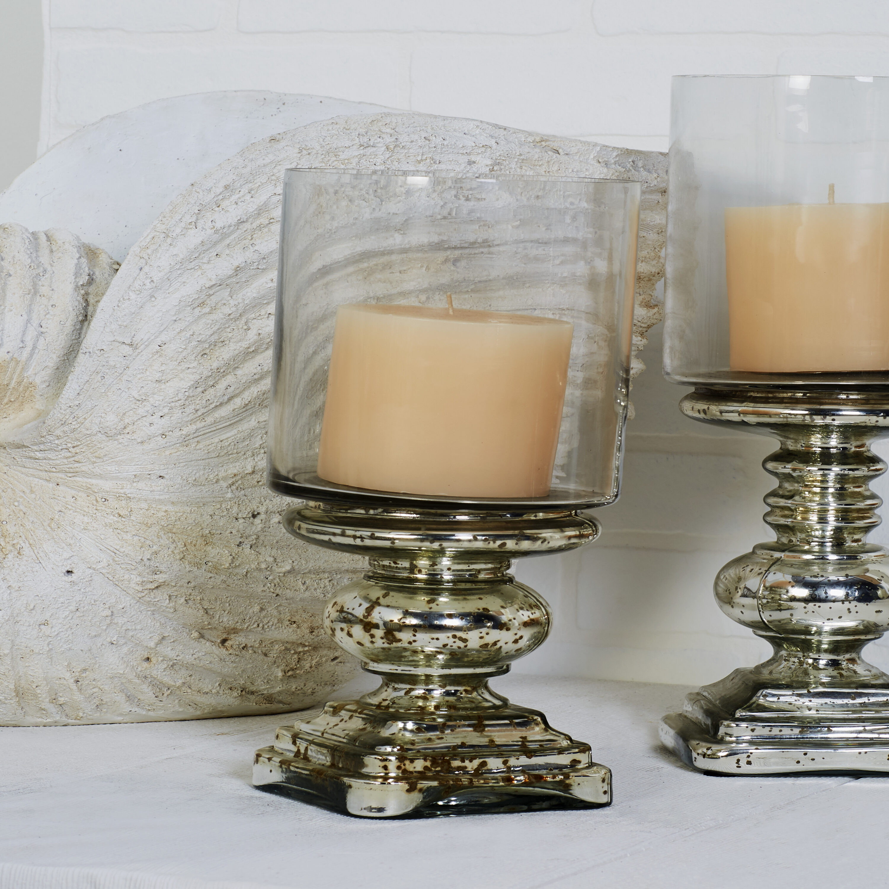 Grayson Lane 1 Candle Glass Hurricane Candle Holder in the Candle Holders  department at