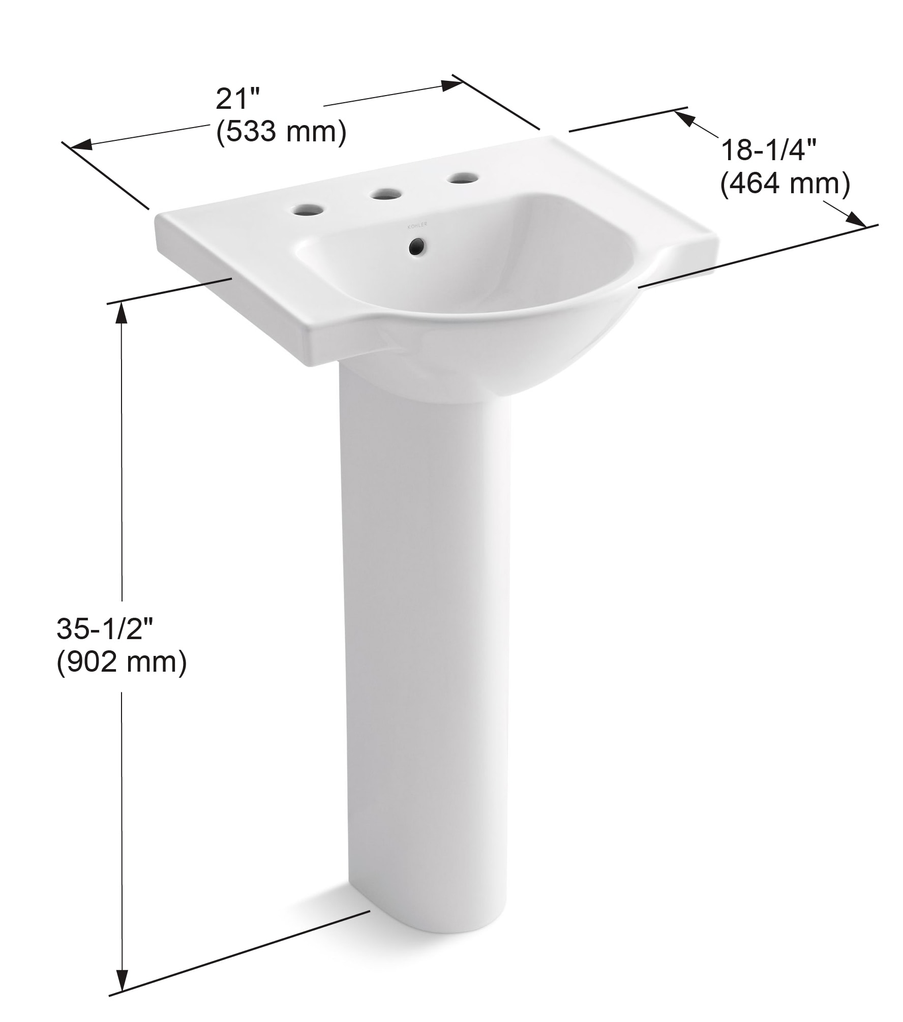 KOHLER 5265-8-0 Complete-Pedestal-Lavatories - View #4