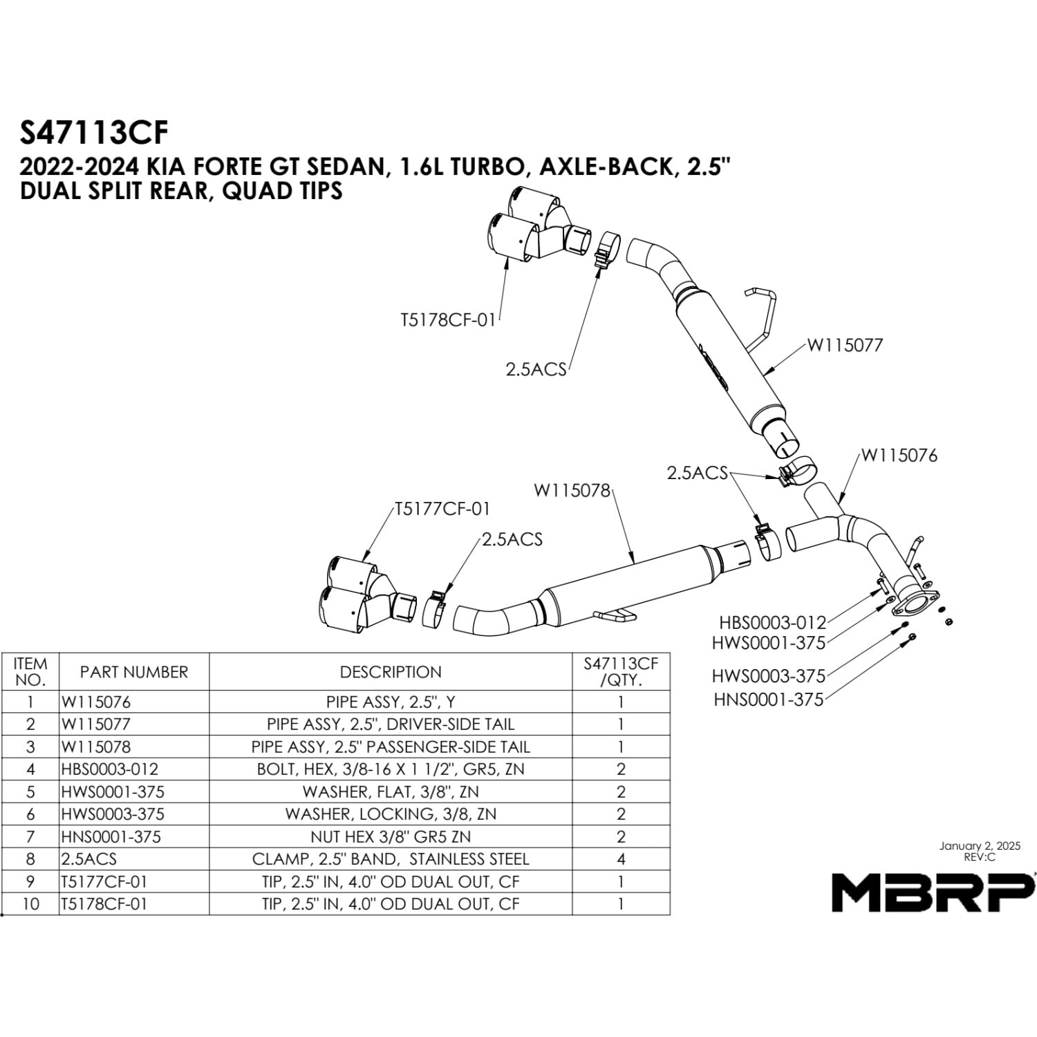 MBRP S47113CF Exterior-Car-Acc - View #3