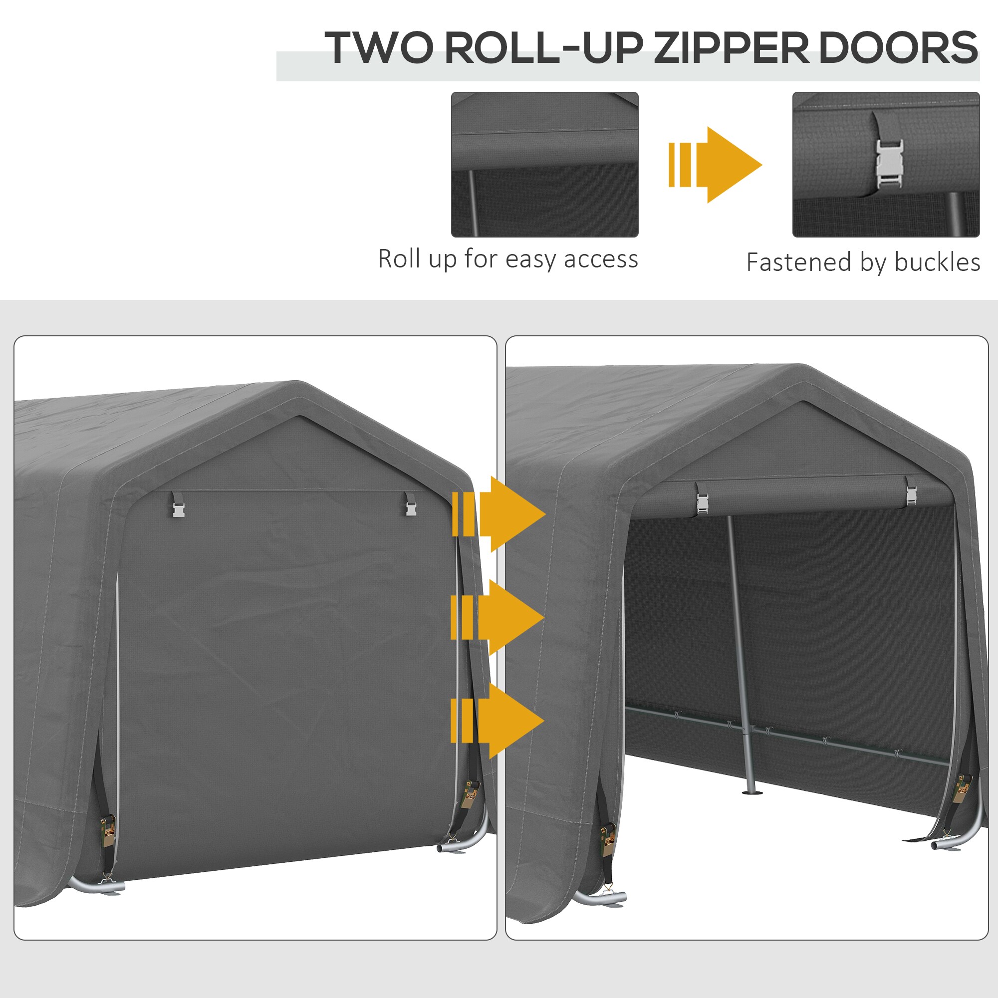 Outsunny 10ft x 20ft Carport Portable Garage Heavy Duty Storage