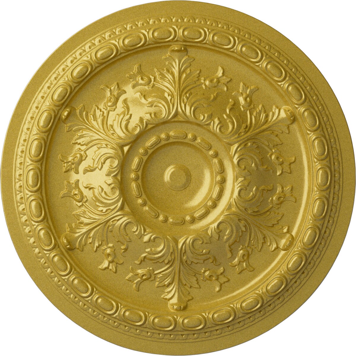 Ekena Millwork CM38OSRGS Oslo 38.375-in W x 38.375-in L Painted Rich Gold Polyurethane Whole Ceiling Medallion