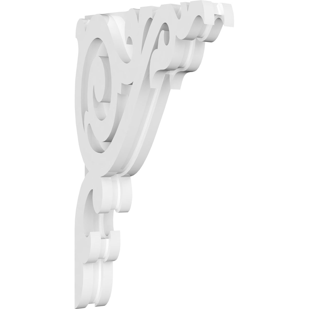 Ekena Millwork CORP01X07X13BA 1.875-in x 7.5-in x 13-in Baile Unfinished White PVC Paintable Corbel