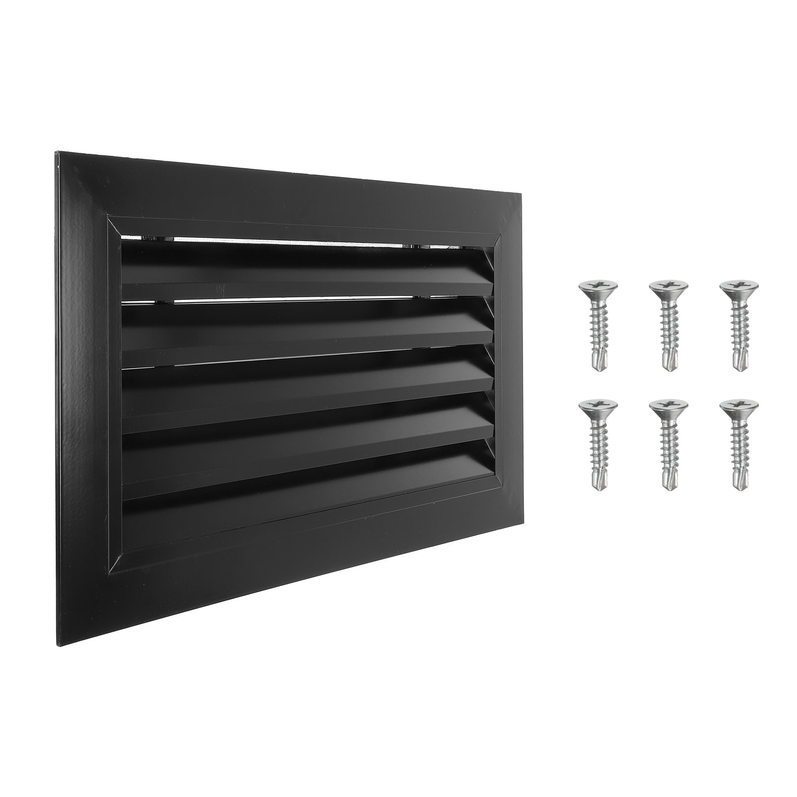 PATIKIL 10 x 18 Inch Gable Vent 1pcs Aluminum Alloy Wall Shed Vents Square Louver Air Grille with Stainless Strainer for House Attic Garage Ceiling 16 x 8 Inch Duct Opening Size Black