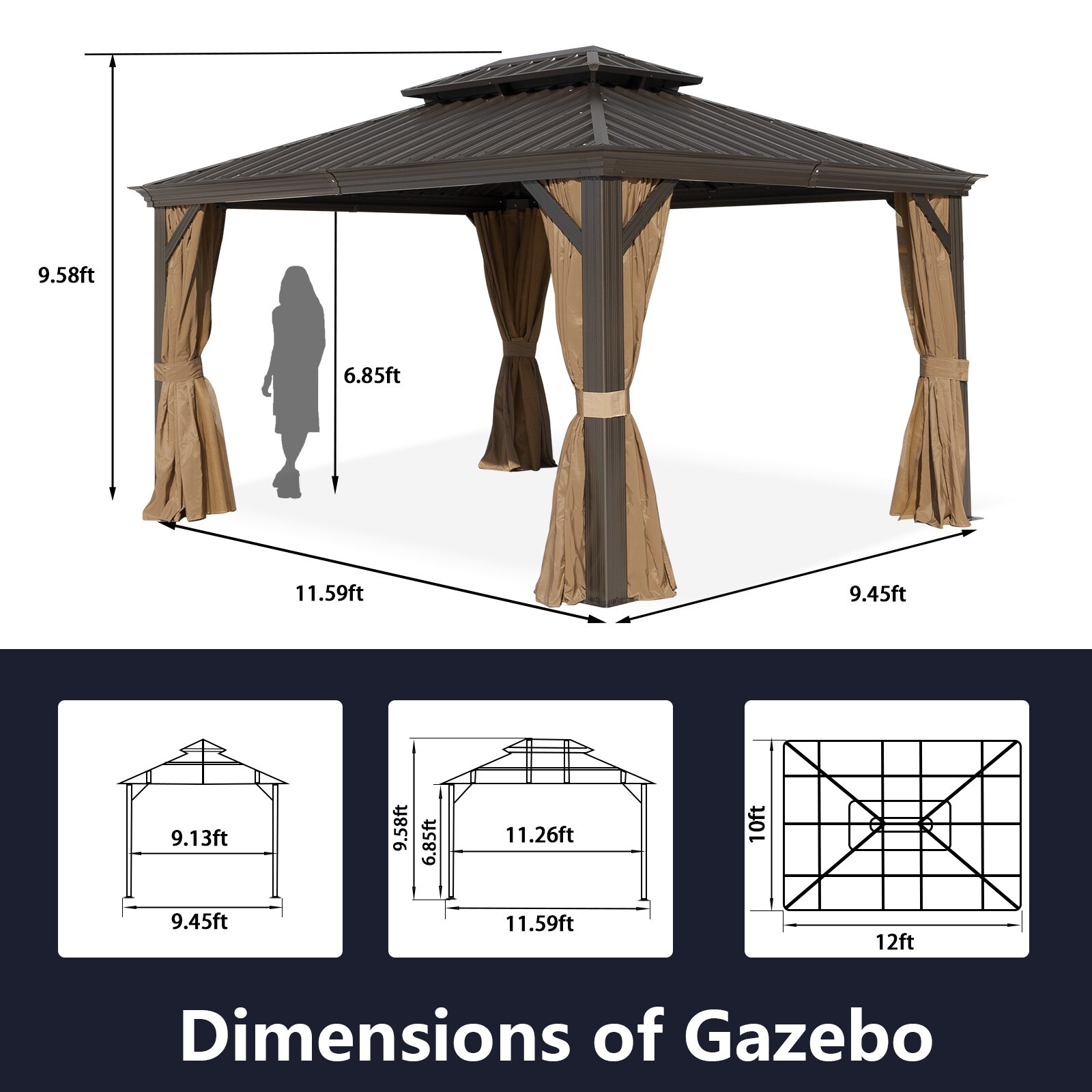 NOBLEMOOD LS-2002BN Wood-Resin-Gazebos - View #4