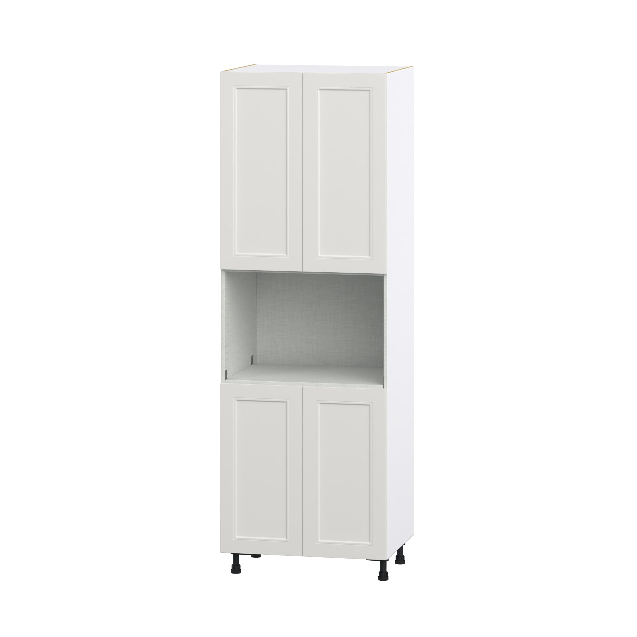 Hugo&Borg DSTM3089.5-BE Belcourt 30-in W x 89.5-in H x 24-in D Painted Light Gray Microwave Pantry Fully assembled Cabinet (Recessed Panel Shaker)