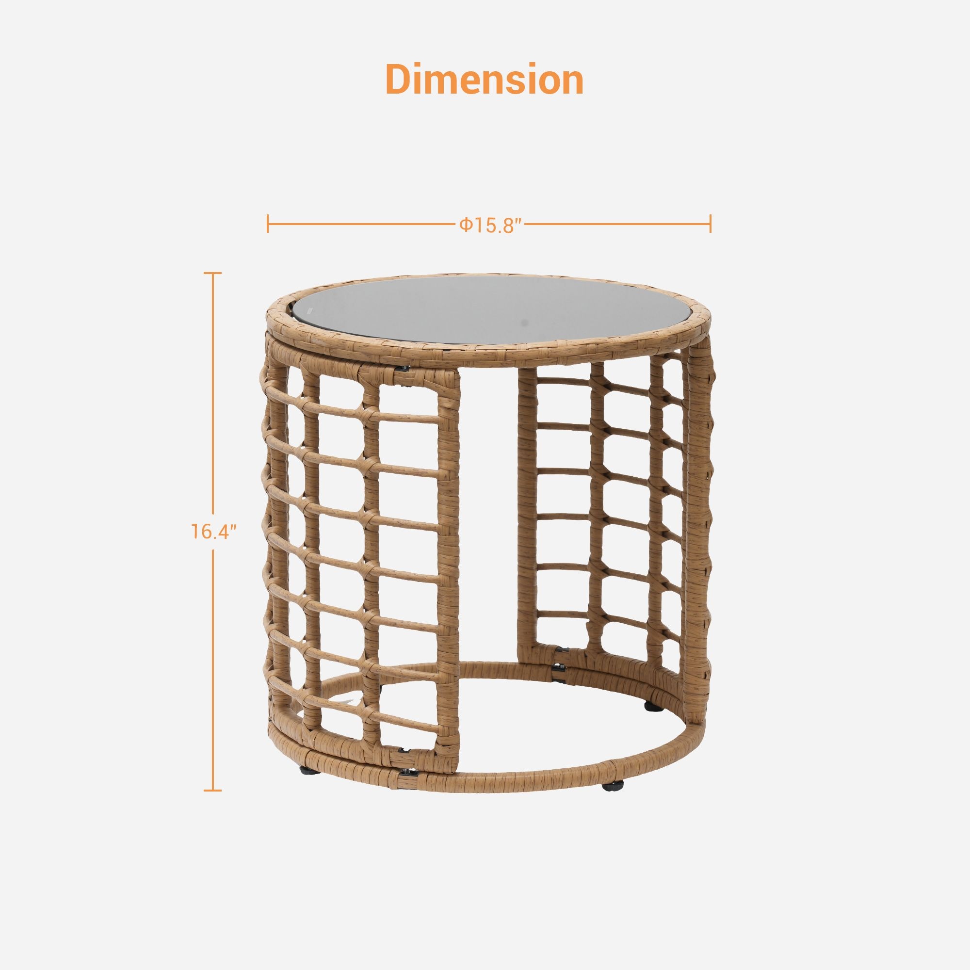 SANSTAR L-JDC-TB-GY Patio-Tables - View #2