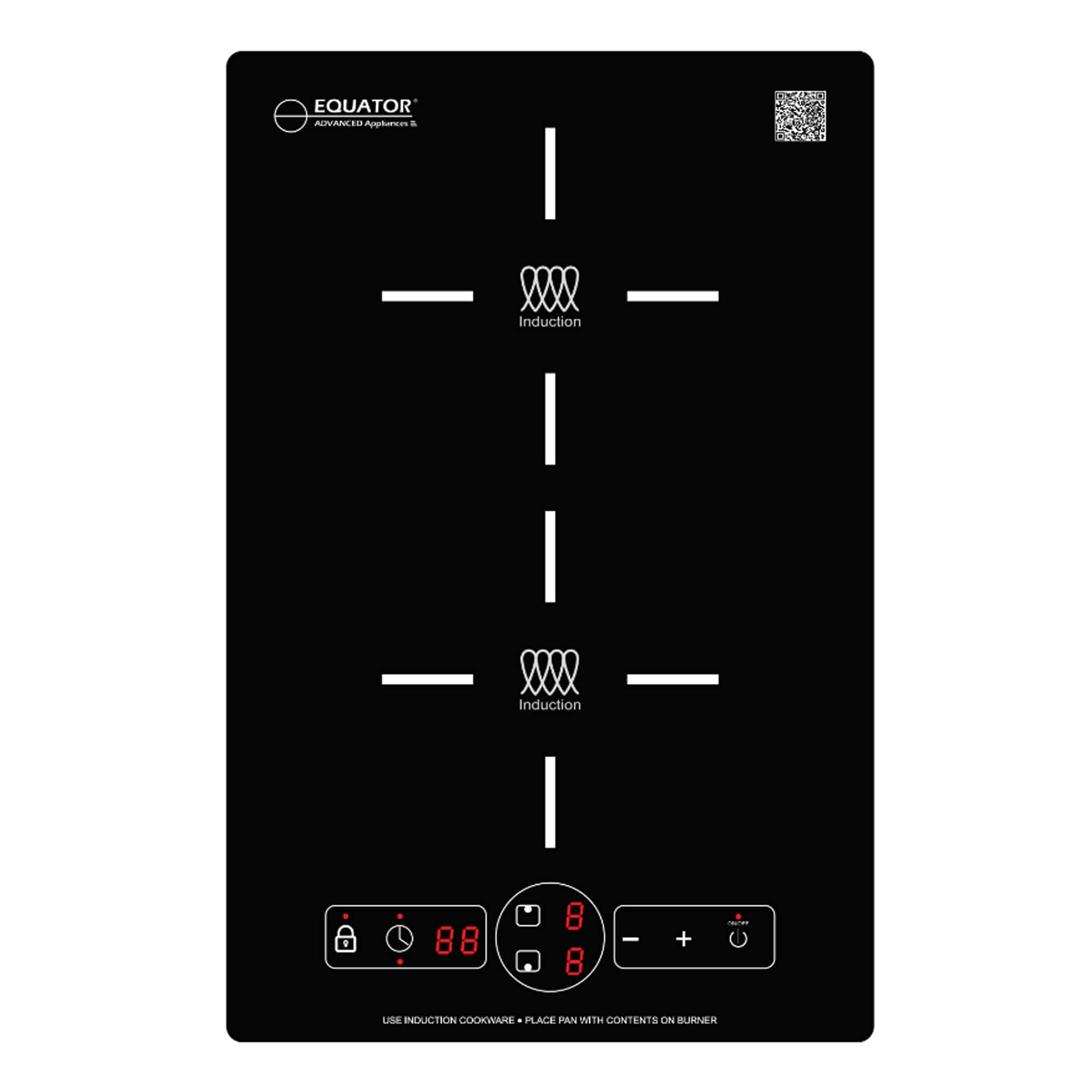 Equator Advanced Appliances BIC 132 VERTICAL 9 POWER Built in/Freestanding 13-in 2 burners Black Induction Cooktop