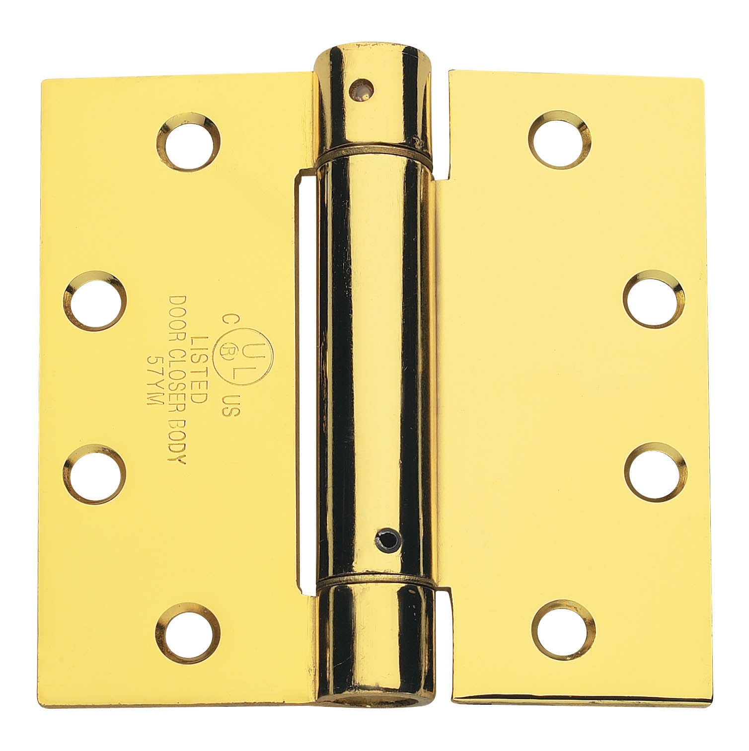 Global Door Controls CPS4040-US3-M 4-in H Square Bright Brass Barrel Interior/Exterior Door Hinge 2 -Pack
