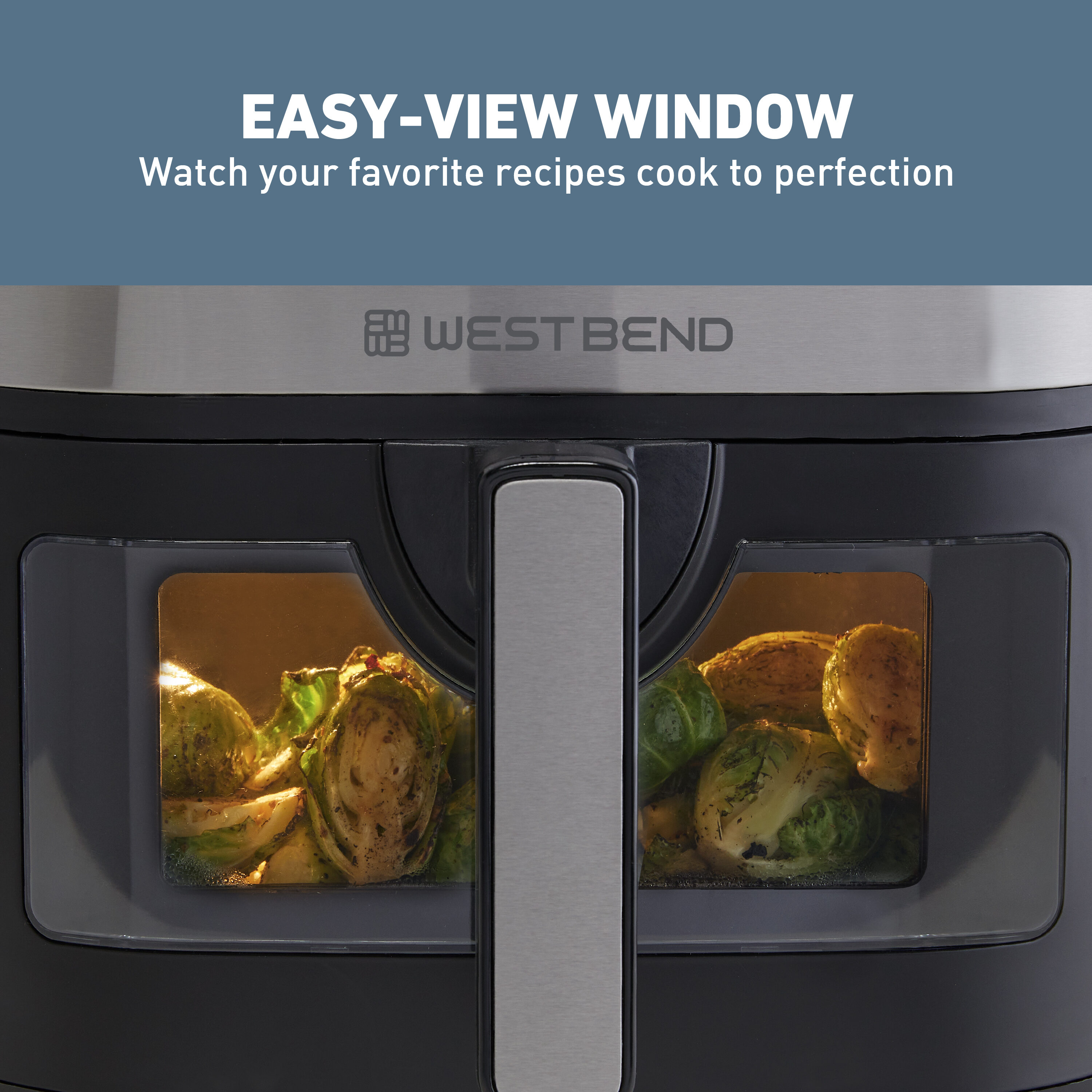  West Bend Air Fryer Dual Basket 10-Quart Capacity with Digital  Controls View Windows and 15 Cooking Presets, Nonstick Frying Baskets,  1600-Watts, Black : Home & Kitchen