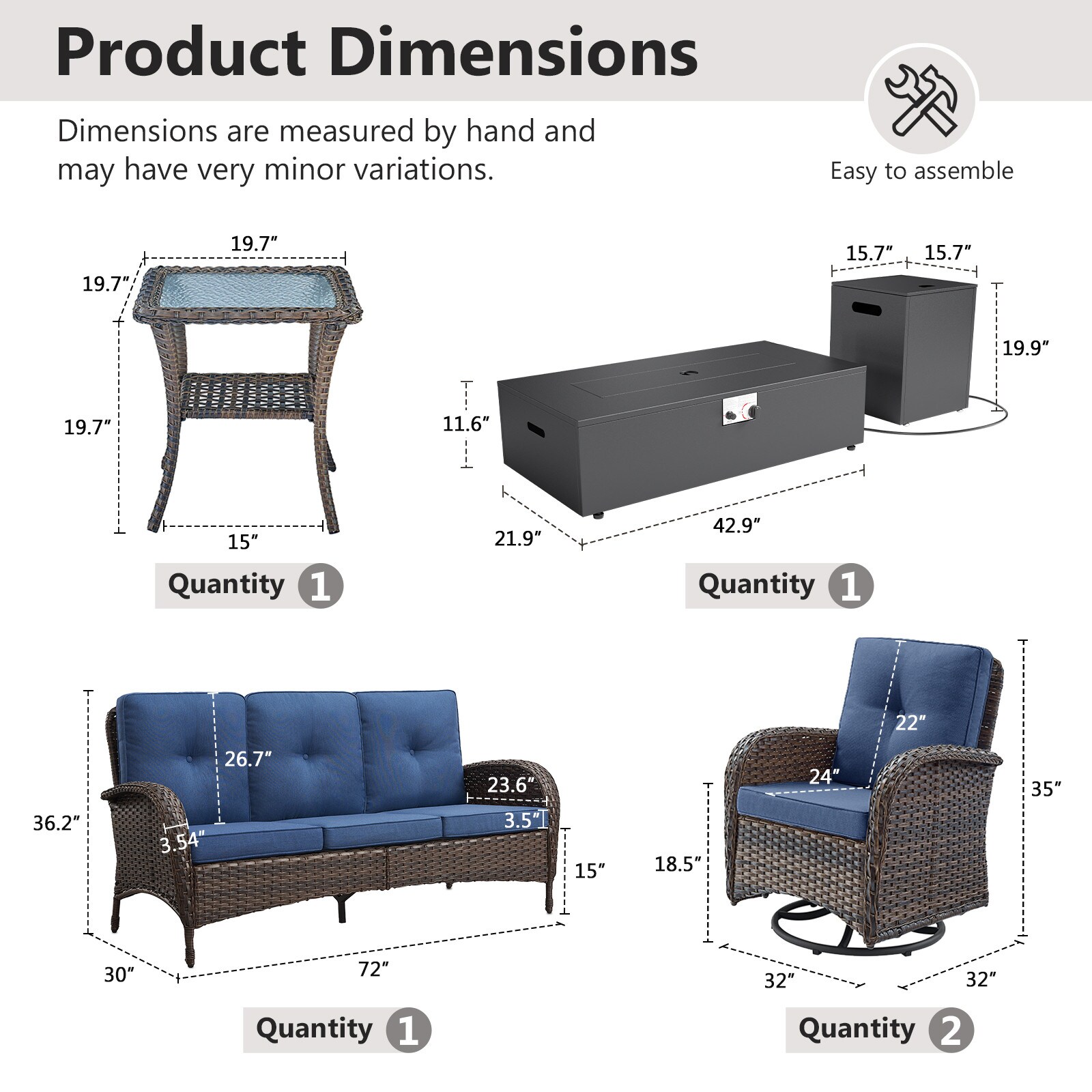 Rilyson FSKWBR112795 Patio-Conversation-Sets - View #13
