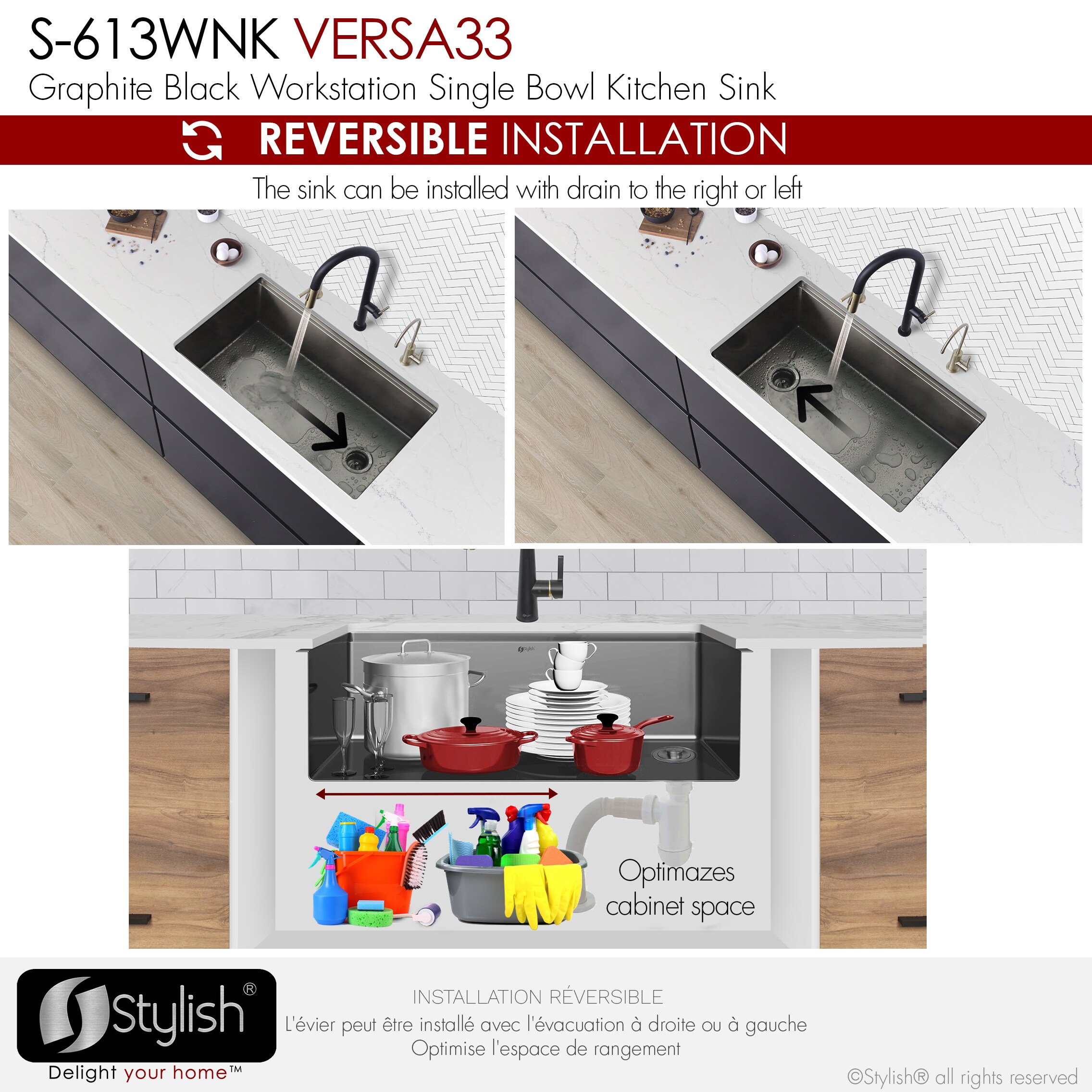 Stylish S-613WNK Kitchen-Sinks - View #6