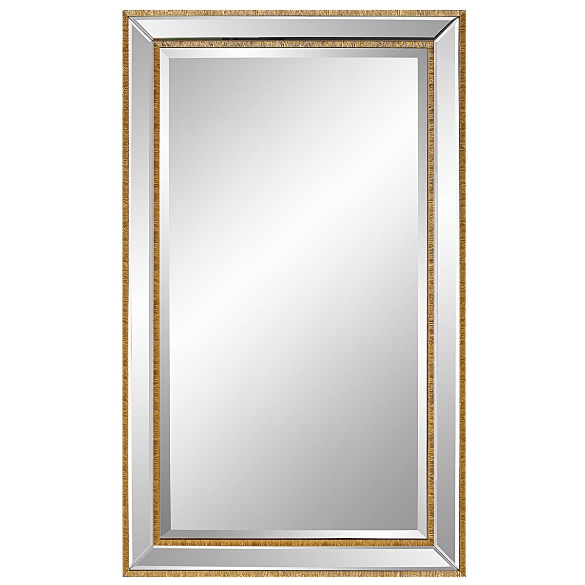 allen + roth 27-in W x 33-in H Gold Beveled Wall Mirror in the Mirrors  department at
