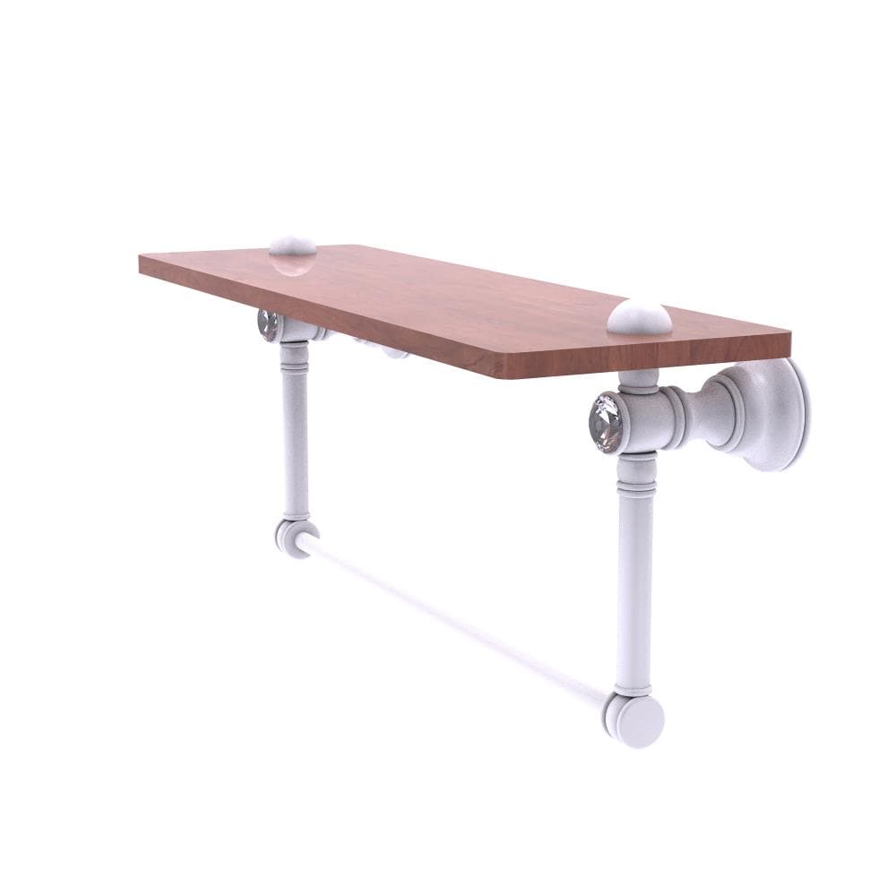 Allied Brass CC-1-22-TB-IRW-WHM Carolina Crystal Matte White Wall mount Bathroom Shelf ( 22-in x 7-in x 5-in )