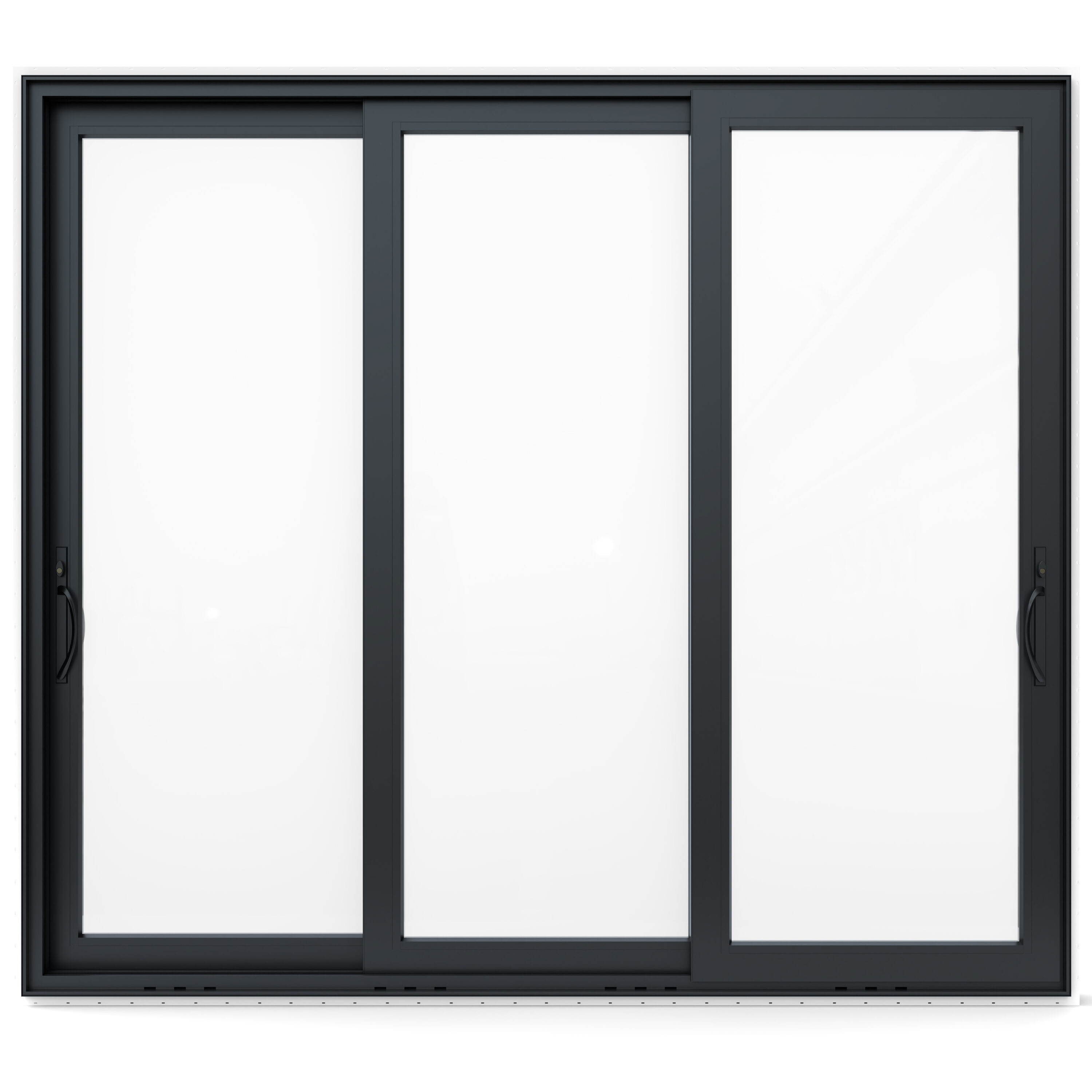JELD-WEN - V-4500 Multi-Slide 105-in x 96-in x 8-9/16-in Jamb Black Vinyl Universal 3-panel Prehu...