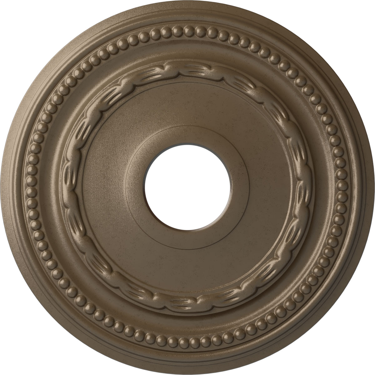 Ekena Millwork CM15FEWSS Federal 15.375-in W x 15.375-in L Painted Warm Silver Polyurethane Whole Ceiling Medallion
