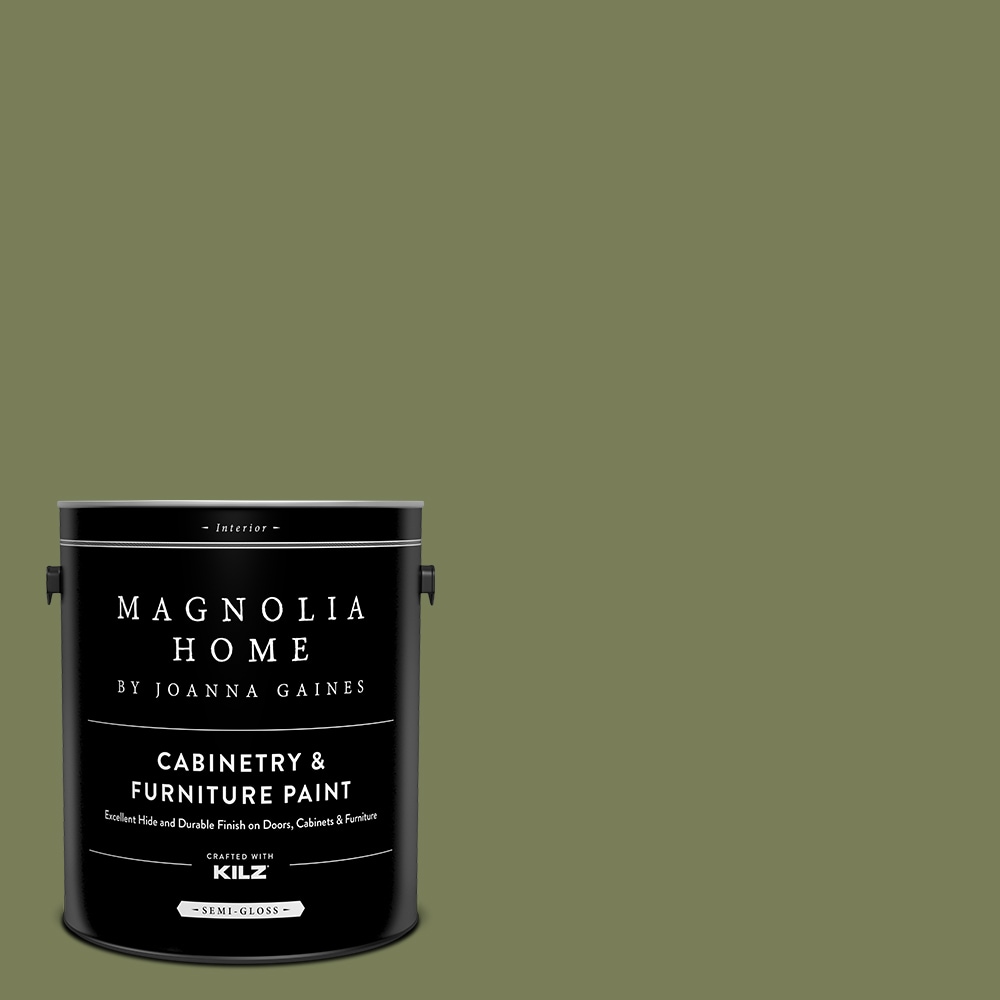Magnolia Home MAG077-4082238  by Joanna Gaines Semi-gloss Celery Seed MAG077 Tintable Cabinet Furniture Paint Enamel ( 1-gallon )