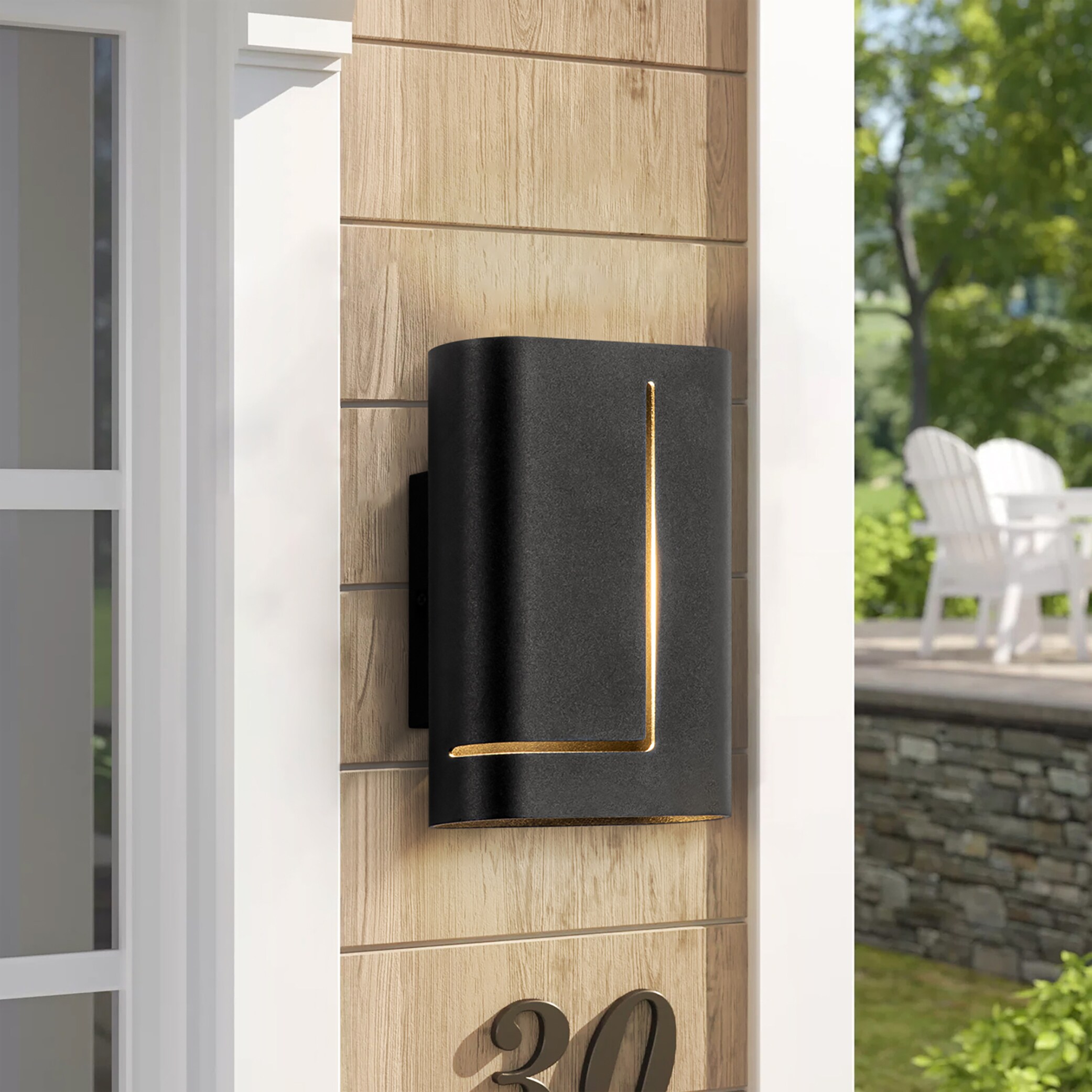 Y'INSP 1044832 Zena 8.7-in H Matte Black Hardwired Integrated LED Outdoor Wall Light