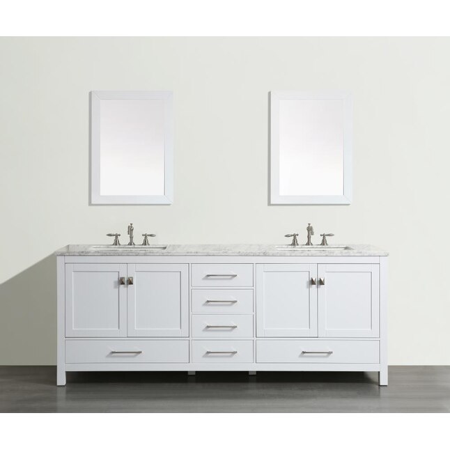Eviva Aberdeen 84 In White Undermount, Bathroom Size For Double Vanity