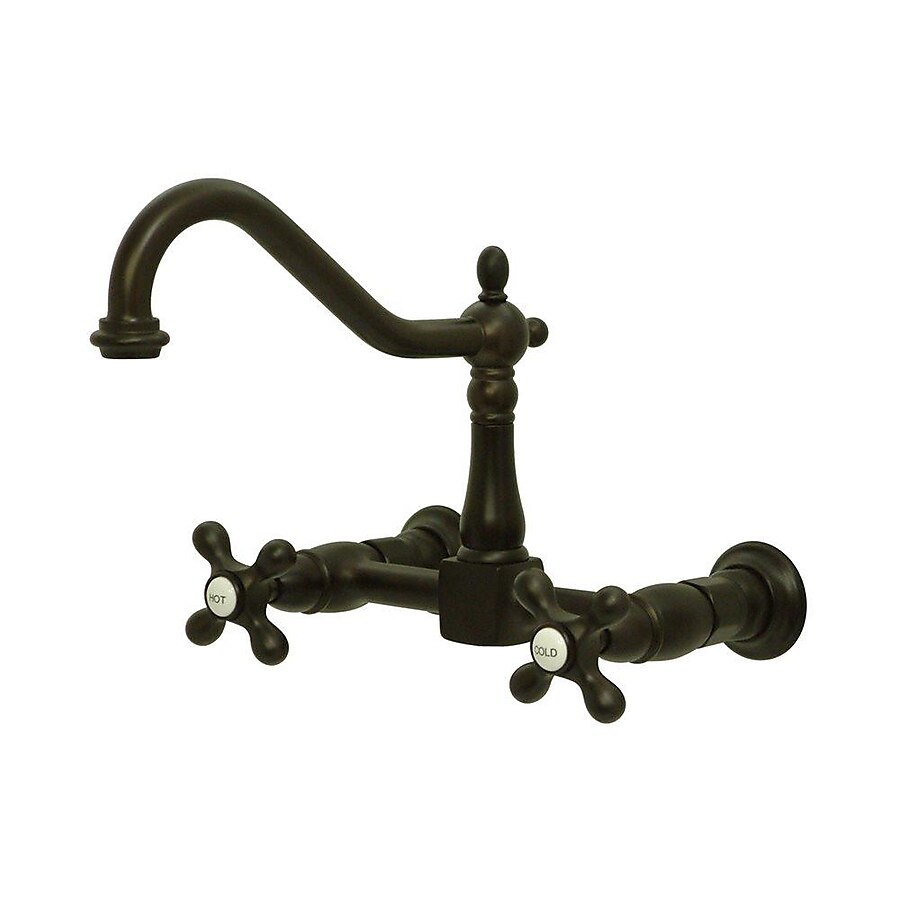 Elements of Design Oil-Rubbed Bronze 2-Handle Wall-Mount Bridge Handle Kitchen Faucet Elements of Design Oil-Rubbed Bronze 2-Handle Wall-Mount Bridge Handle Kitchen Faucet