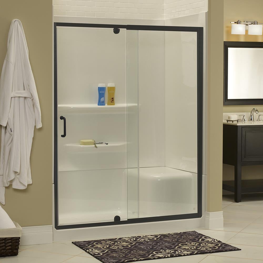 CRAFT + MAIN CVDP4269-CL-OR Cove Oil Rubbed Bronze 42-in W x 69-in H Semi-frameless Pivot Shower door 1/4-in Thick Clear Glass