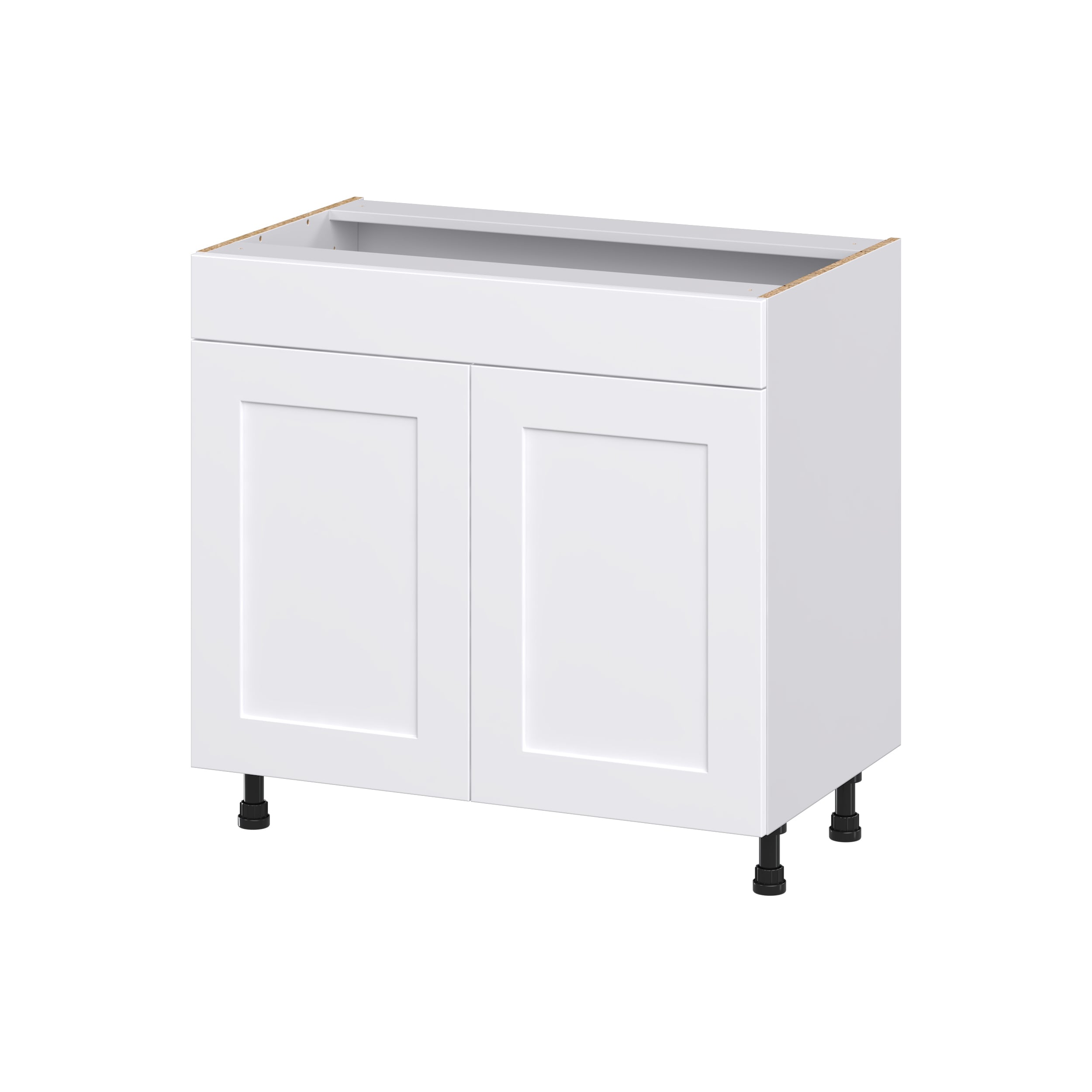 Hugo&Borg DSVS36-JO Jolie 36-in W x 34.5-in H x 21-in D Warm White Sink Base Fully assembled Cabinet (Recessed Panel Shaker)