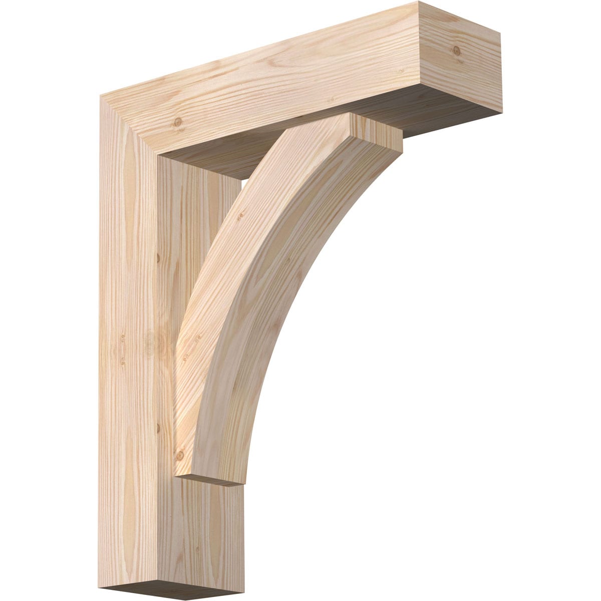 Ekena Millwork 1464135 Thorton block smooth bracket with offset brace 5-1/2-in x 18-in x 22-in Douglas fir Brown Wood Standard bracket