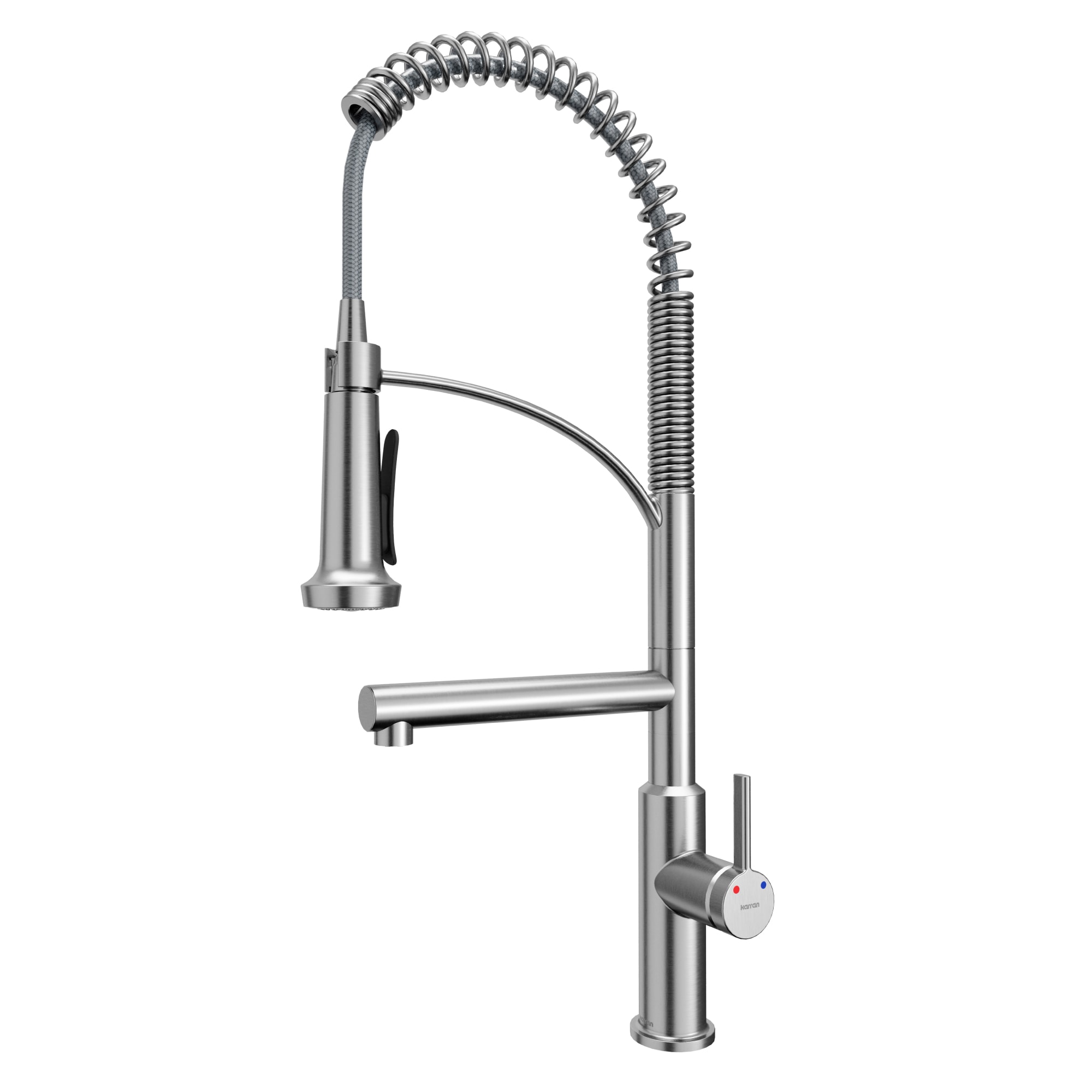 Karran KKF360SS Stainless Steel Single Handle Deck-mount Pull-down Kitchen Faucet with Sprayer
