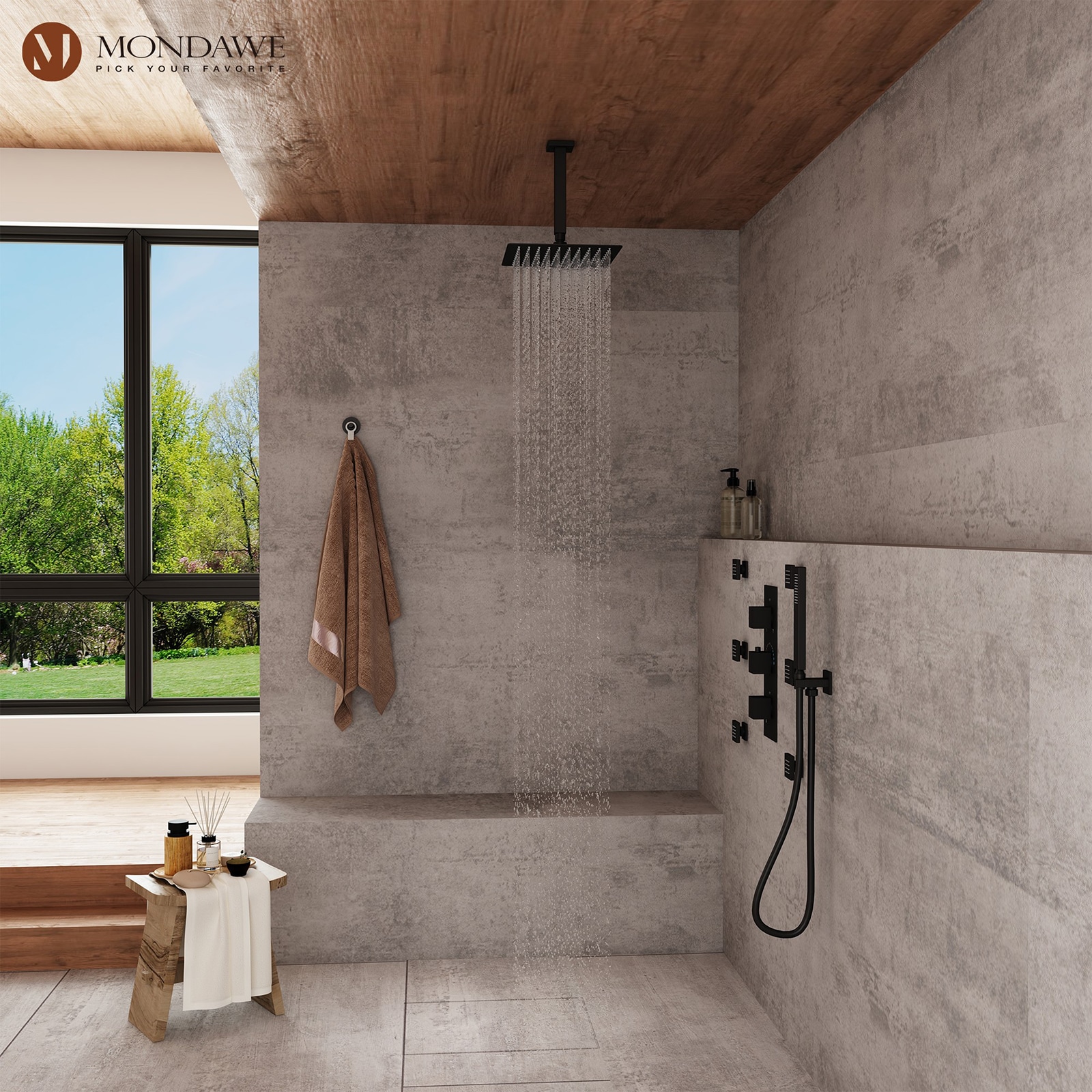 Mondawe WF6823-12BG Showerhead-Bar-Panels - View #3