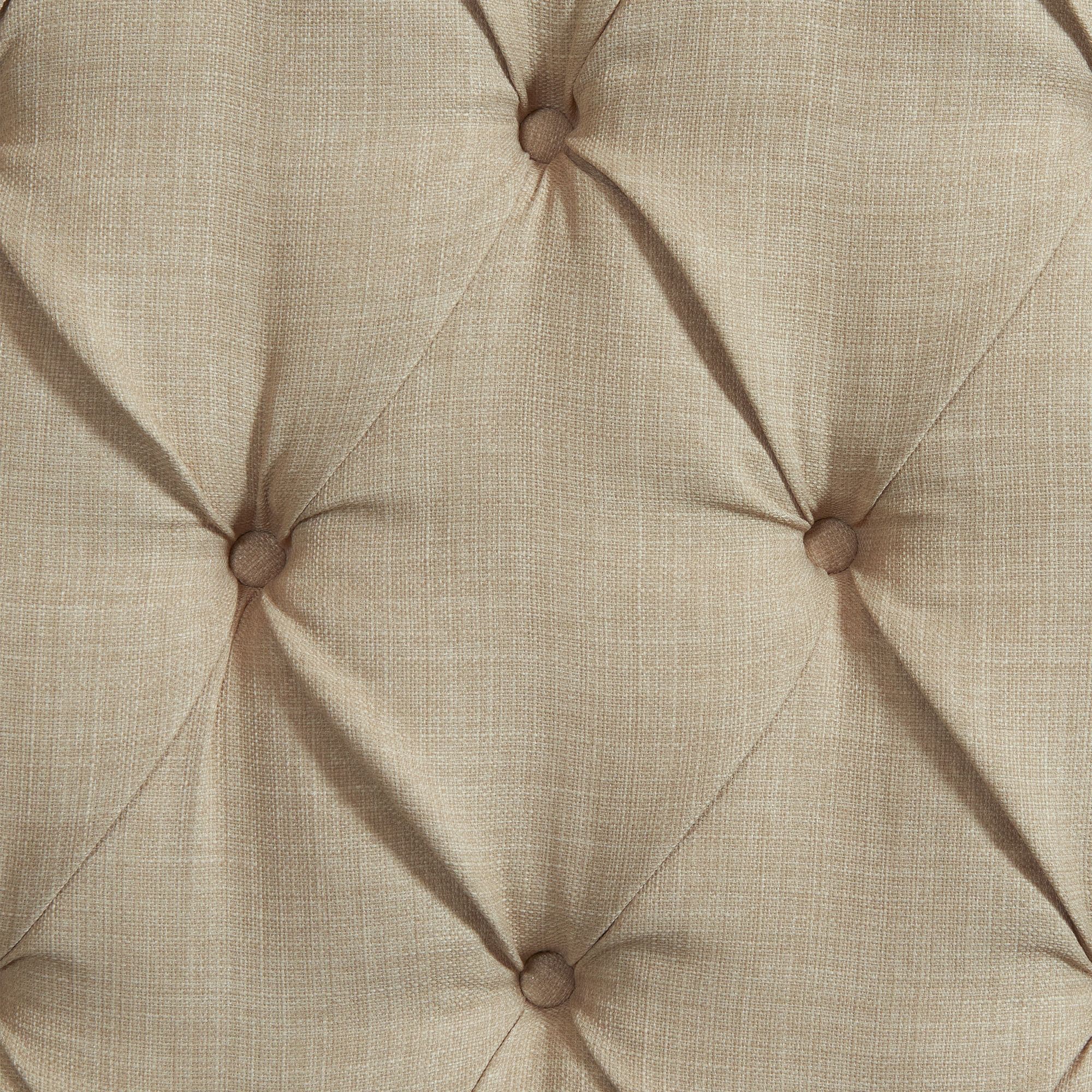 Elegant Queen-Sized Brown Wood Frame Upholstered Bed with Tufted Headboard