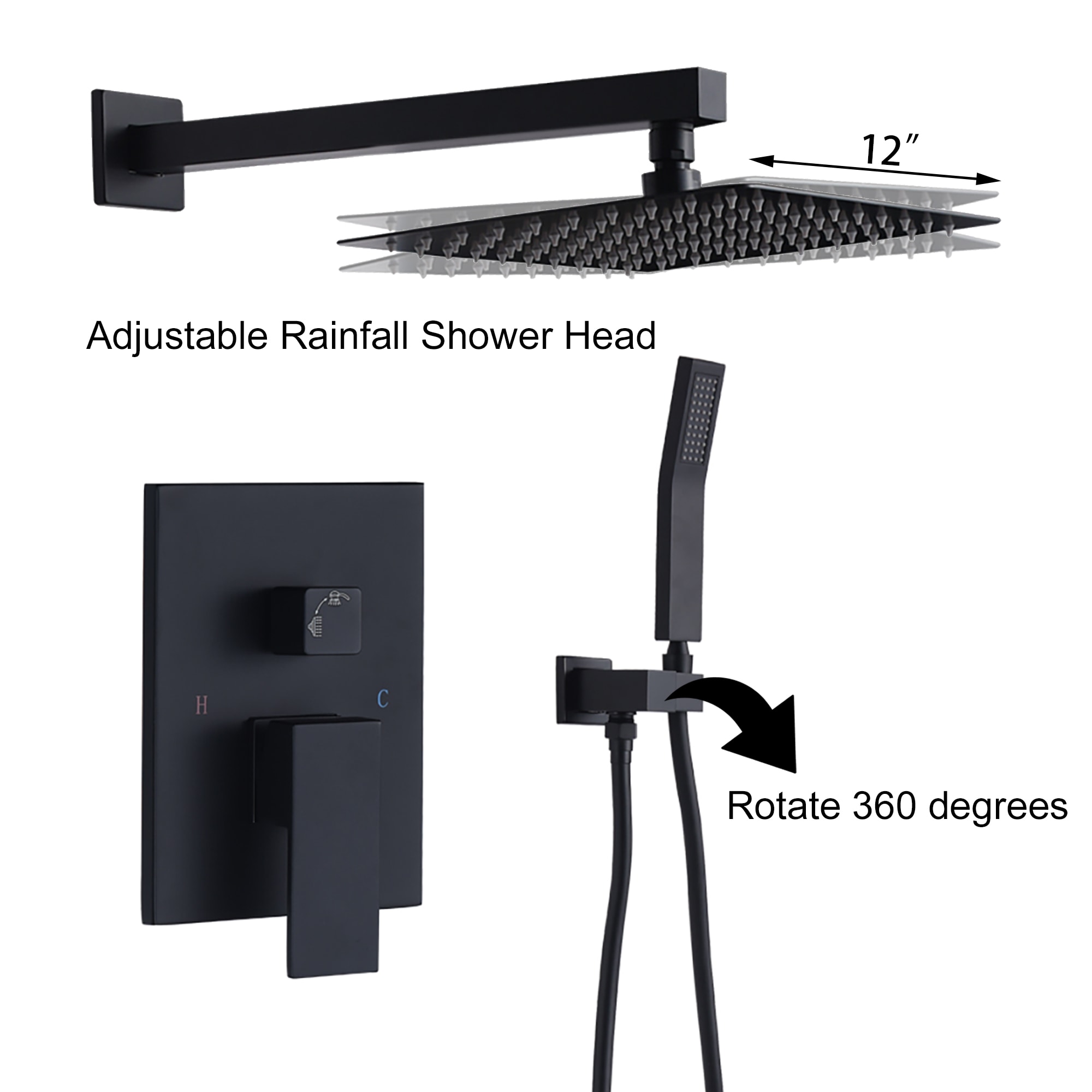 CASAINC DB-W93102H-12 Showerhead-Bar-Panels - View #3
