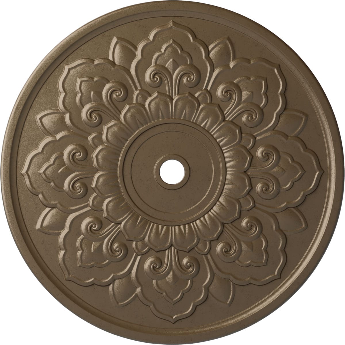 Ekena Millwork CM50LOWSS Lorry 51-in W x 51-in L Painted Warm Silver Polyurethane Whole Ceiling Medallion