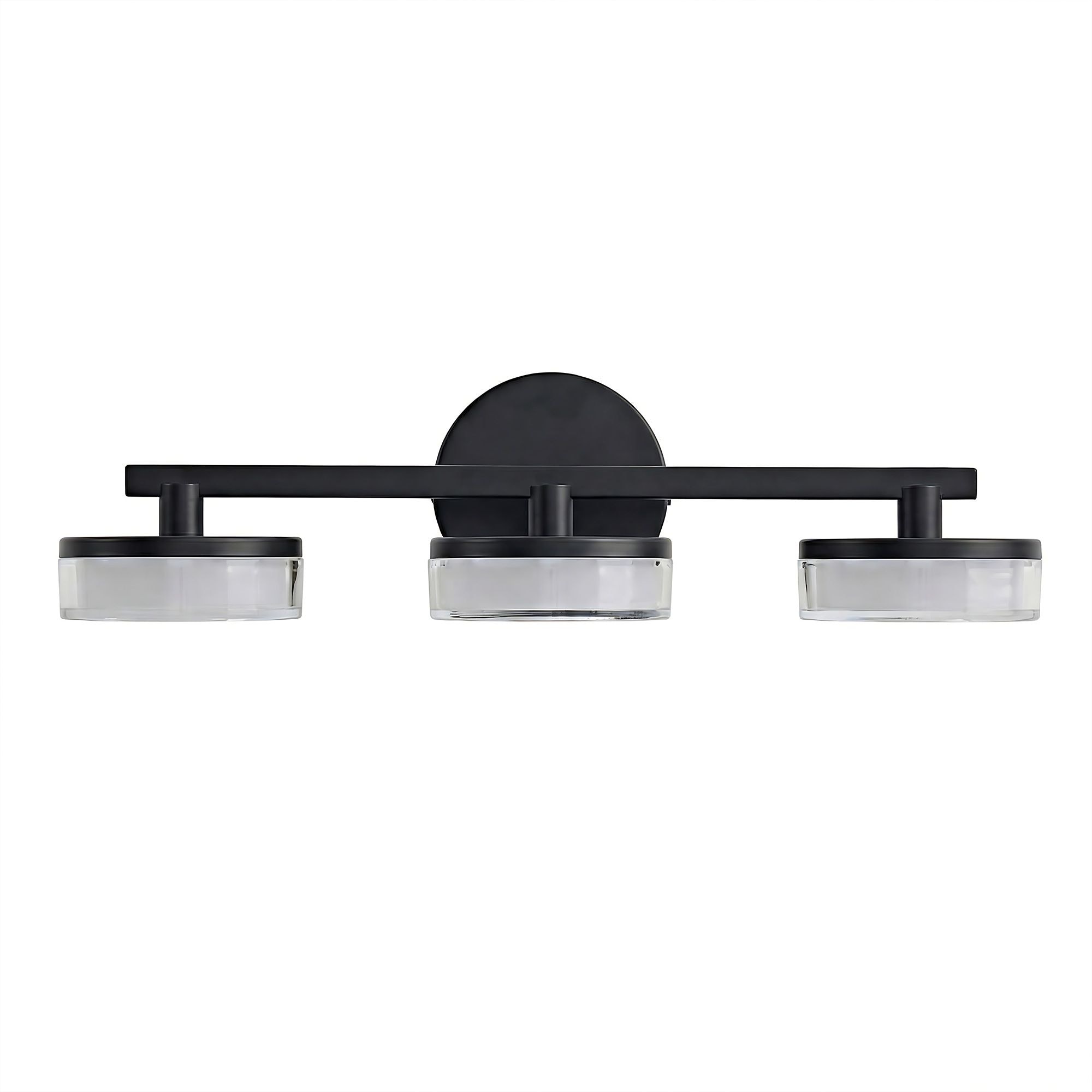 Lanmate  Brushed Black 3 Light LED Bathroom Vanity Light 5 CCT Adjustable Dimmable Wall Mount Vanity Light Fixture 18.89-in