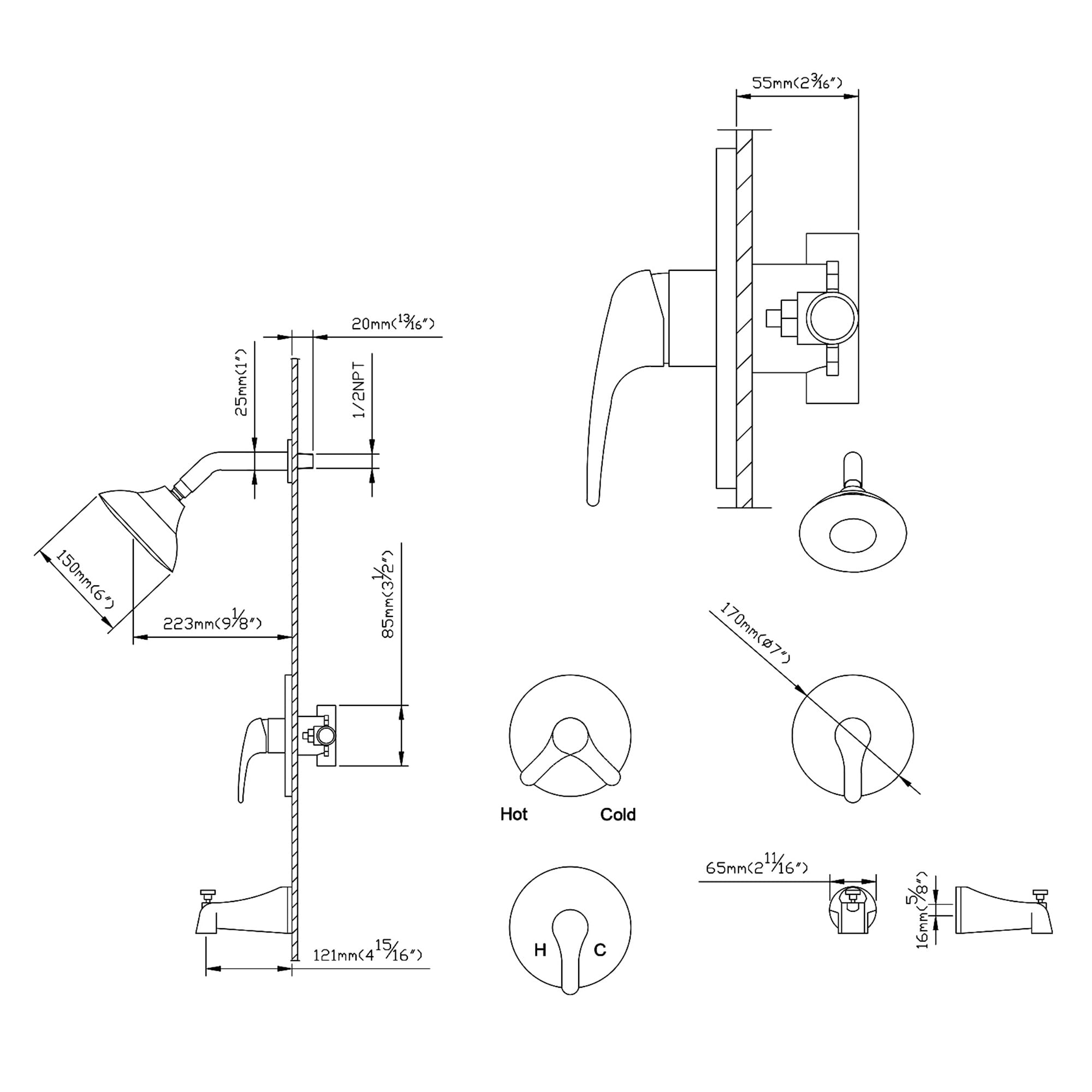 WELLFOR WB-1011 Showerhead-Bar-Panels - View #6