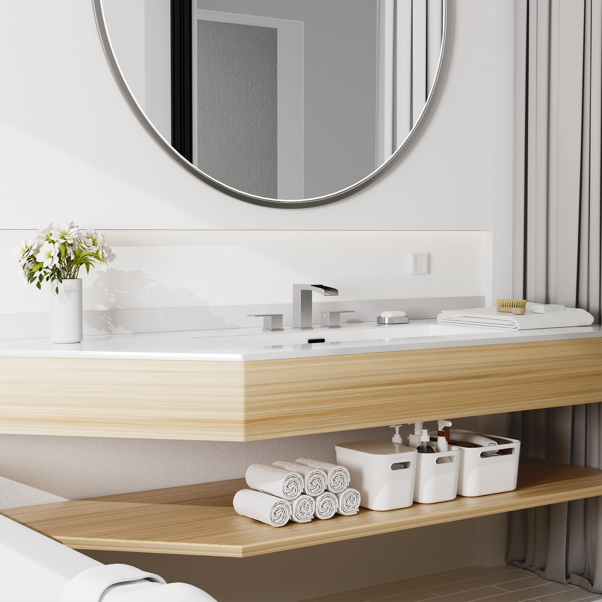 Brushed Nickel 8-Inch Widespread 2-Handle Bathroom Faucet