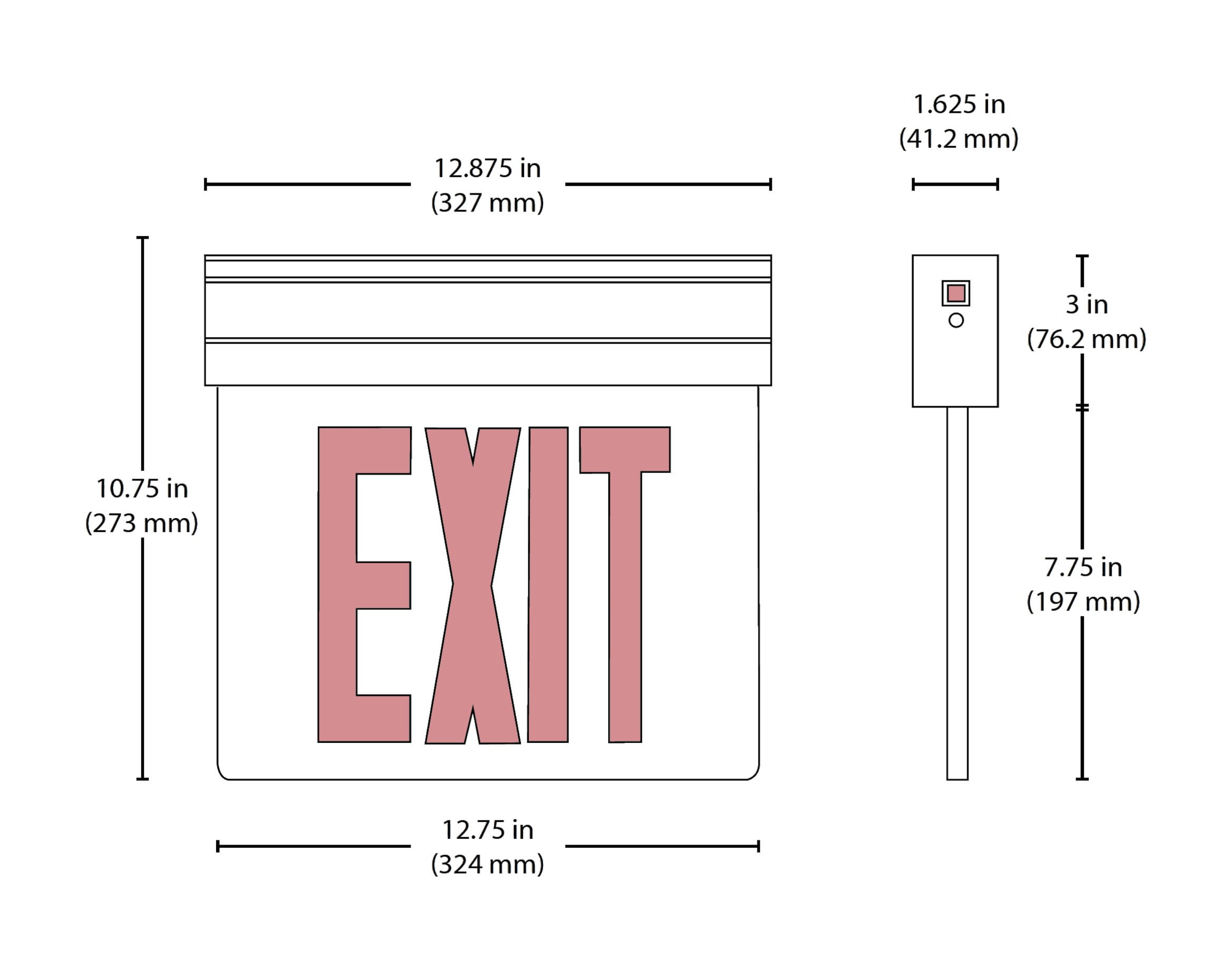 Nicor Lighting EXL2-10UNV-AL-MR-R-2 Emergency-Exit-Lighting - View #7