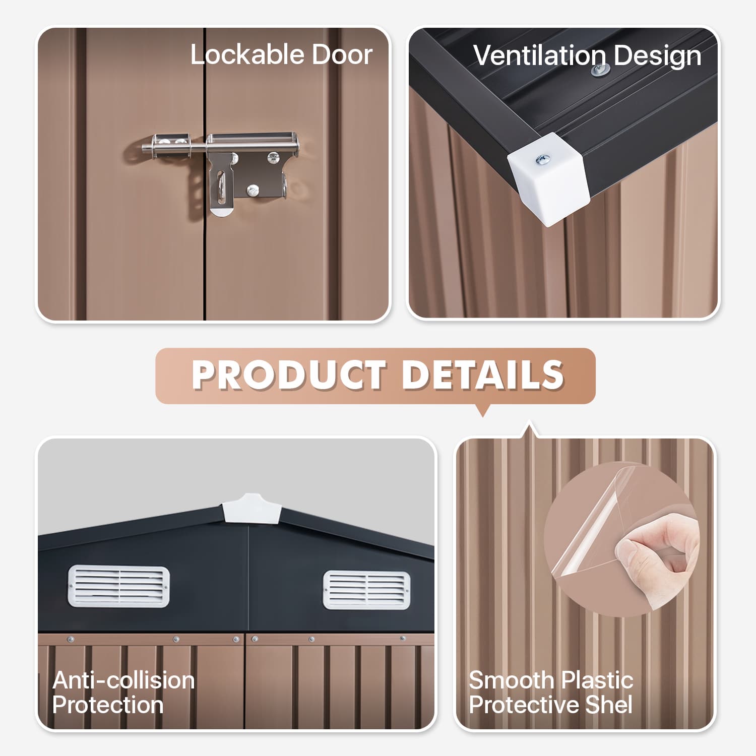 Sunmthink MSD1214-0707BR Metal-Storage-Buildings-Sheds - View #3