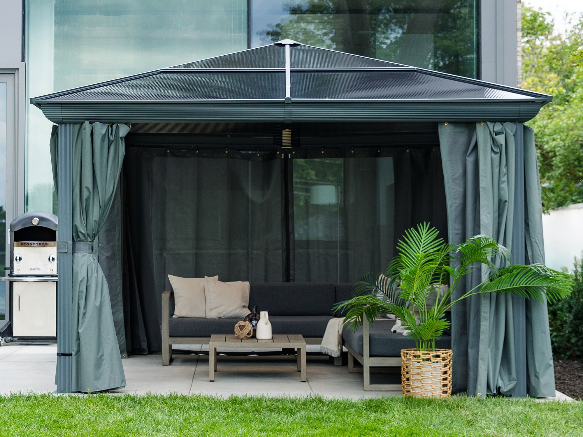 Gazebo Penguin 14-ft x 12-ft Venus Gazebo Rectangle Slate Metal ...