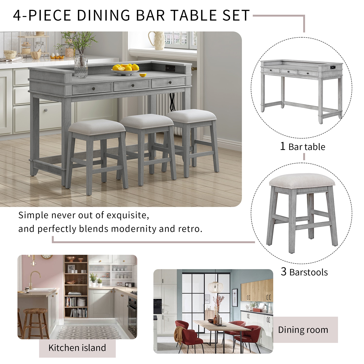 SINOFURN SYA010284GY Dining-Sets - View #12