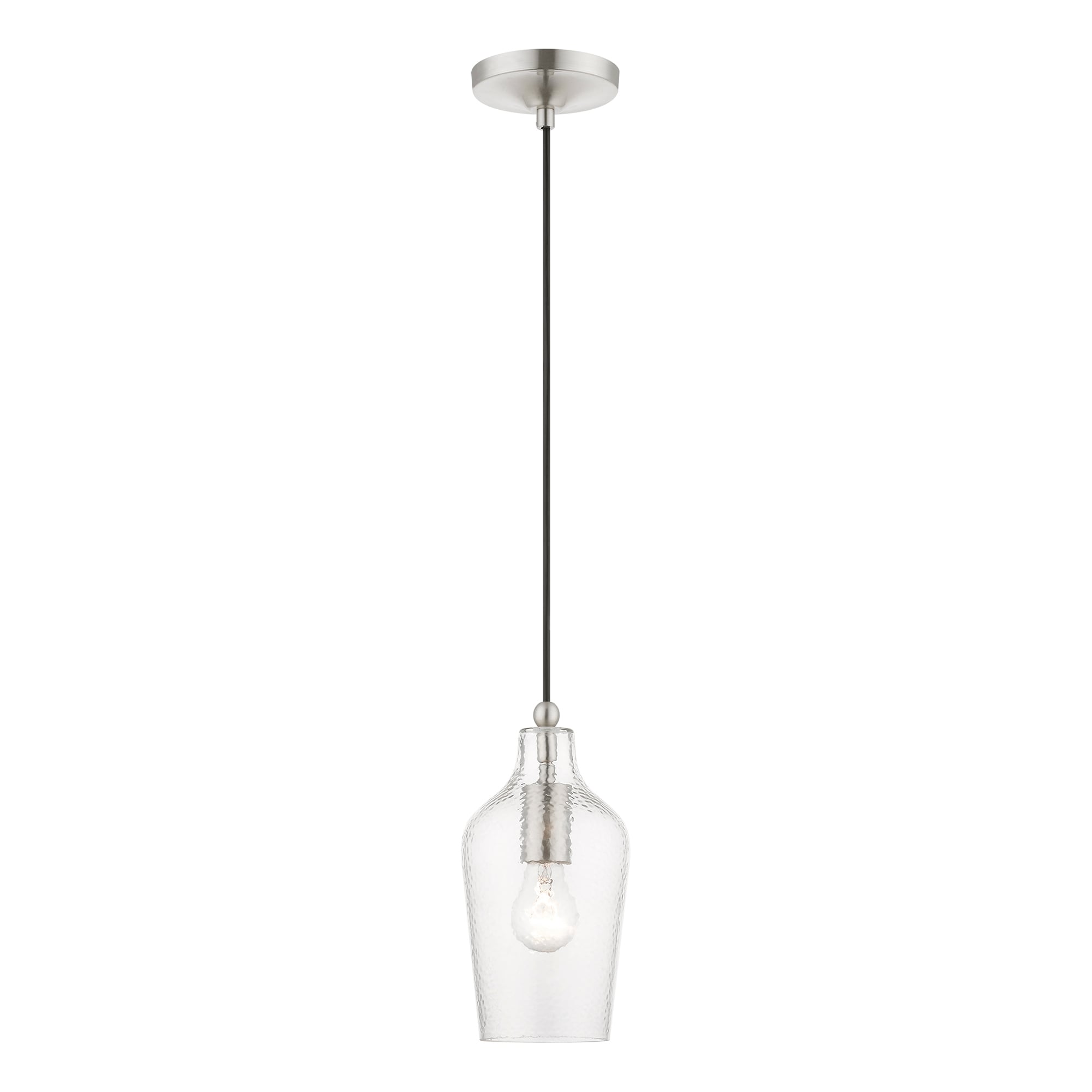 Avery Mini Jar Pendant Light in Brushed Nickel with Clear Glass