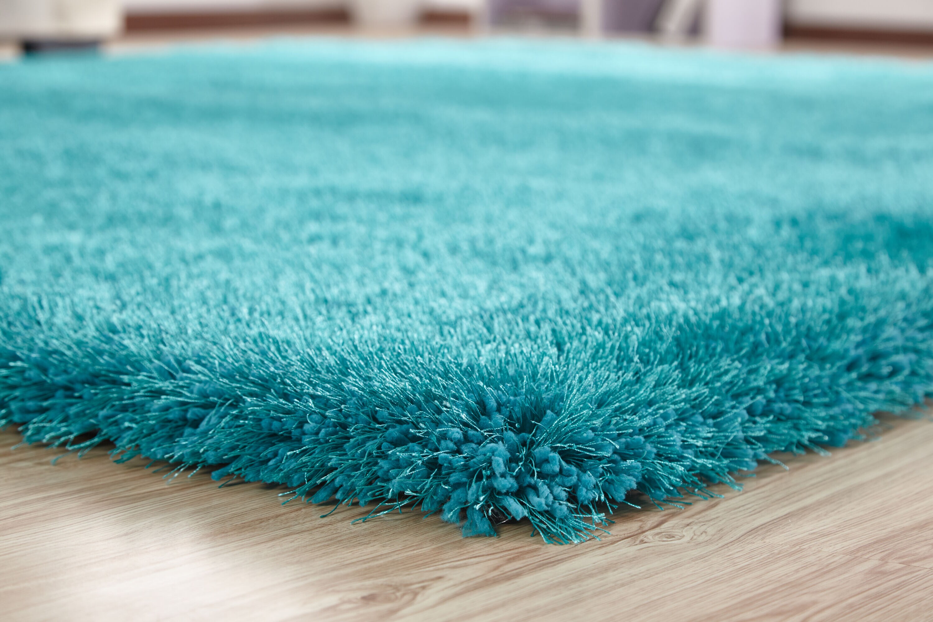 Buy Solid Shag 6 Ft Round Rug Turquoise